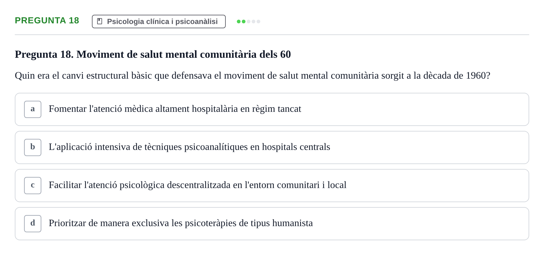 Enunciado: Pregunta 18