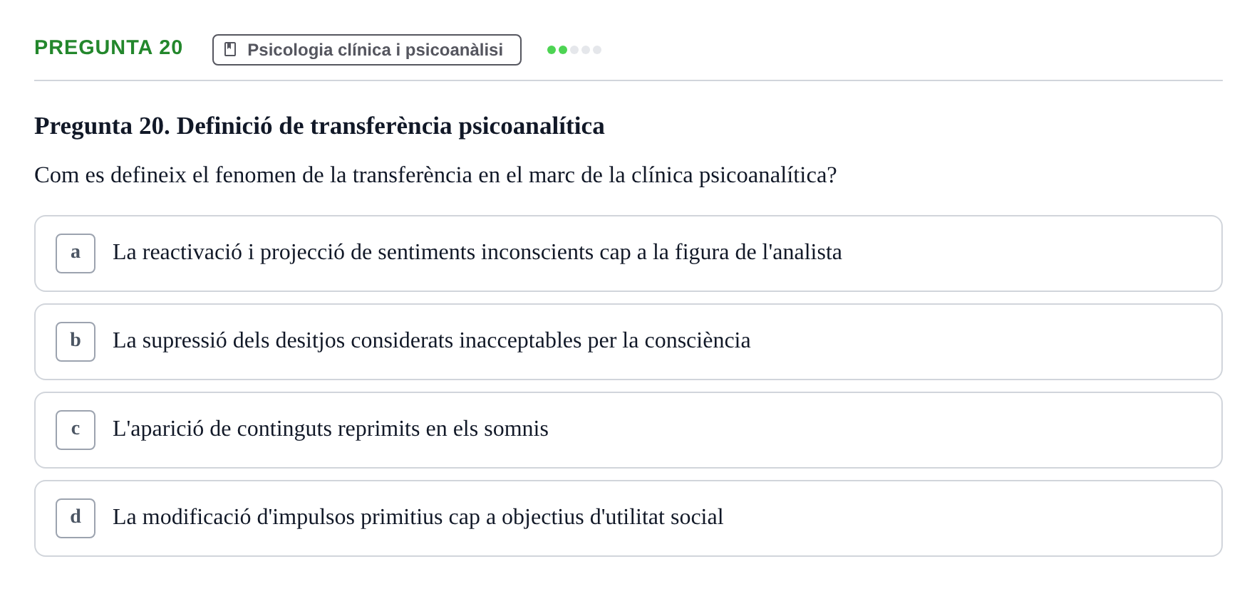 Enunciado: Pregunta 20