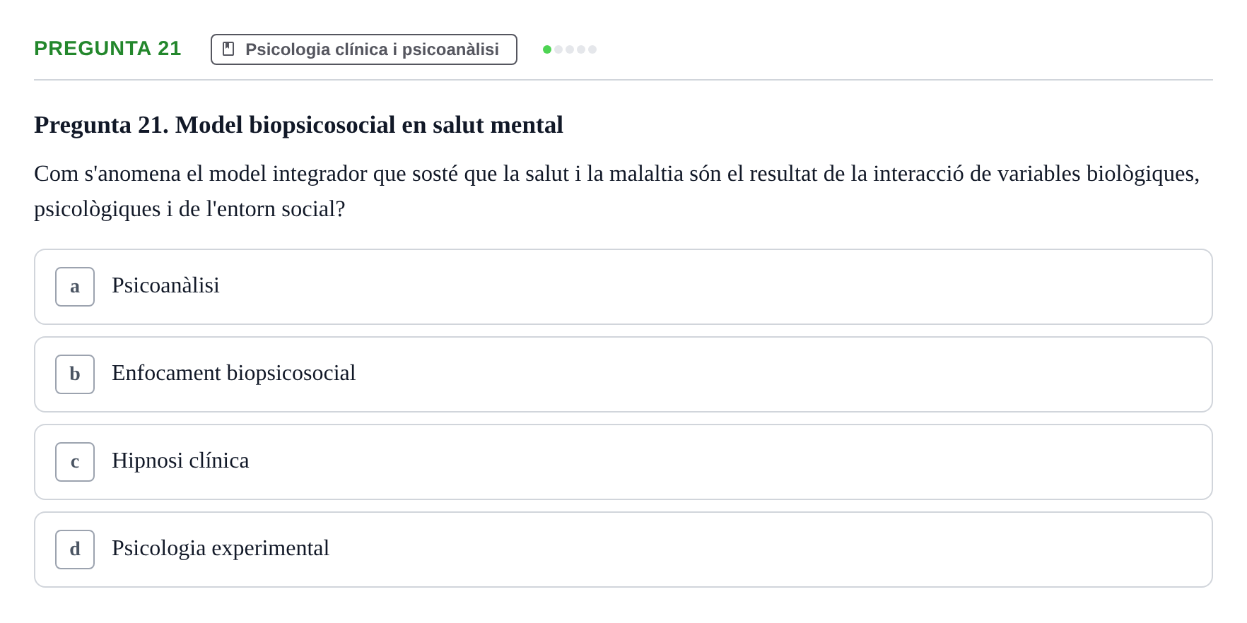 Enunciado: Pregunta 21