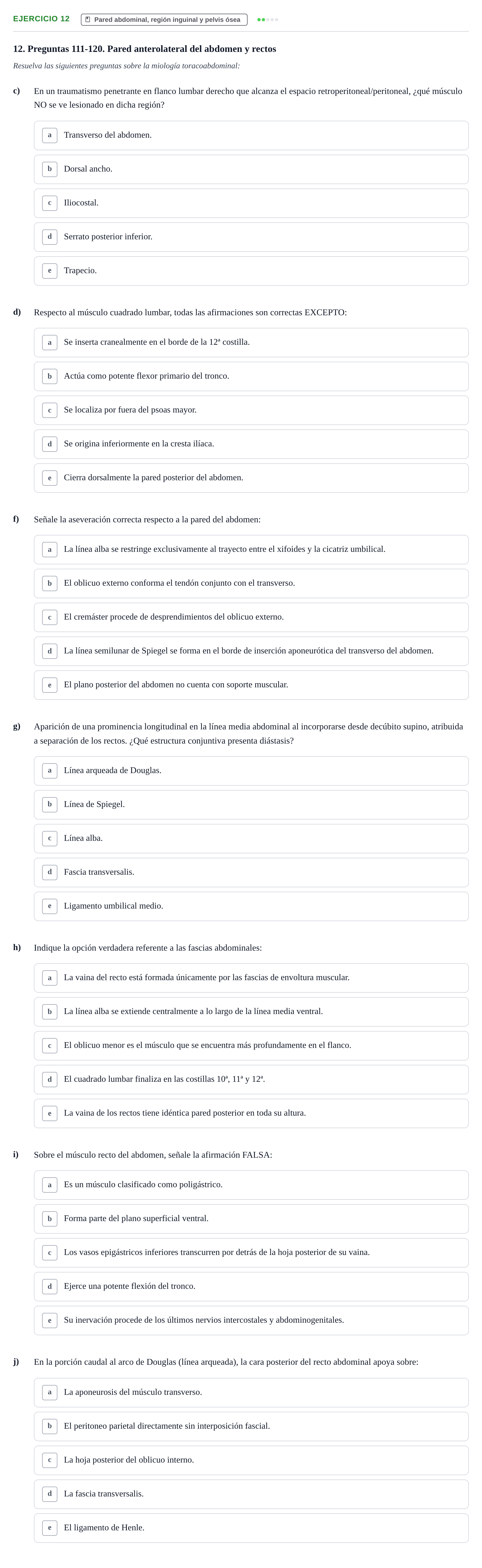 Enunciado: 12 - Pared abdominal