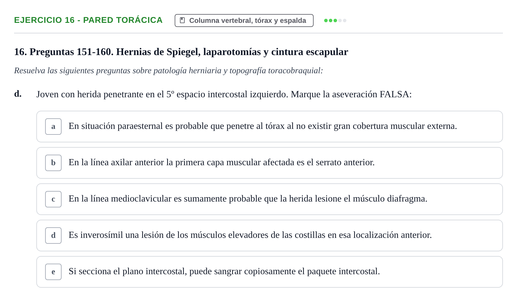 Enunciado: 16 - Pared torácica