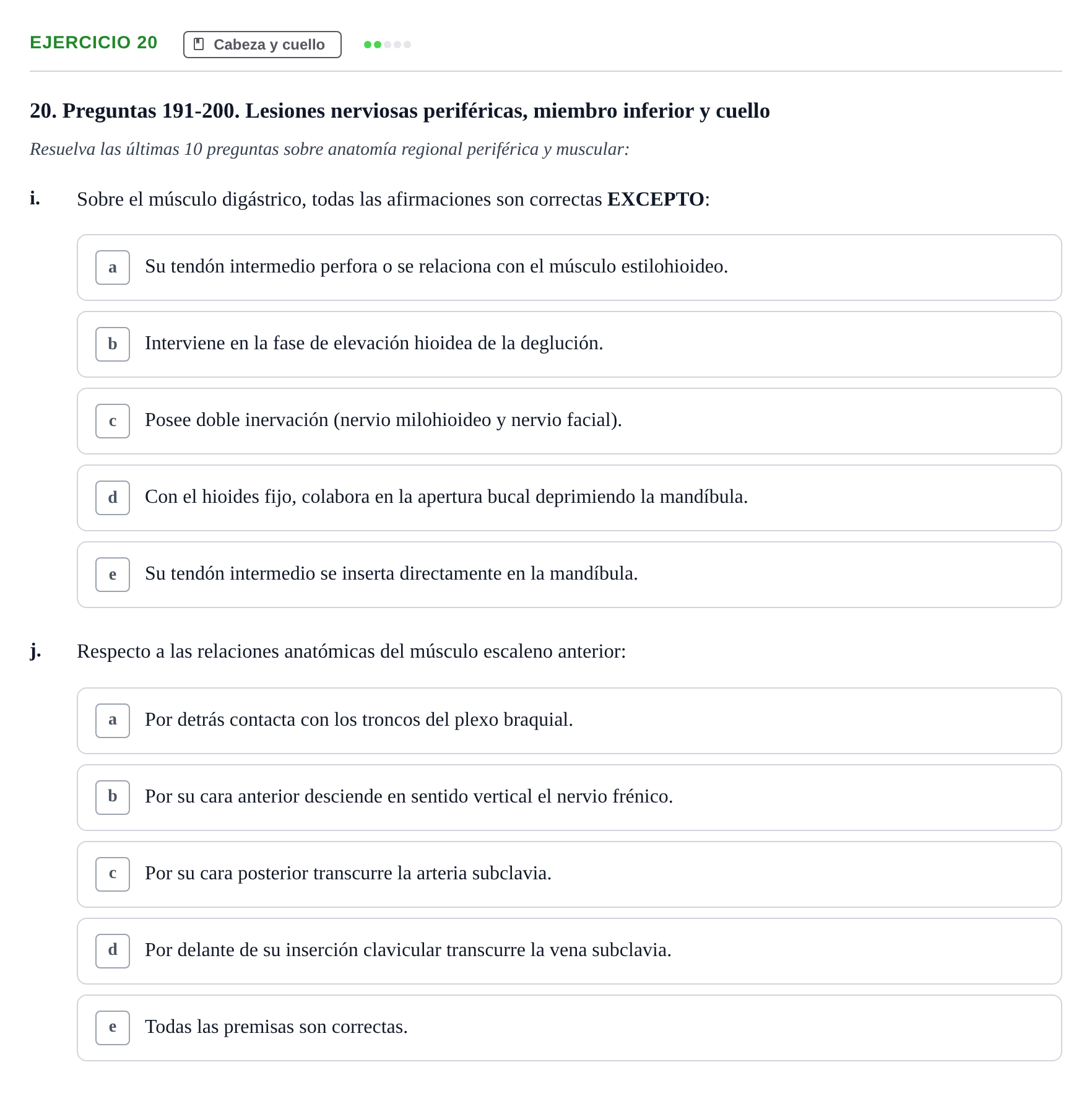 Enunciado: 20 - Cabeza y cuello