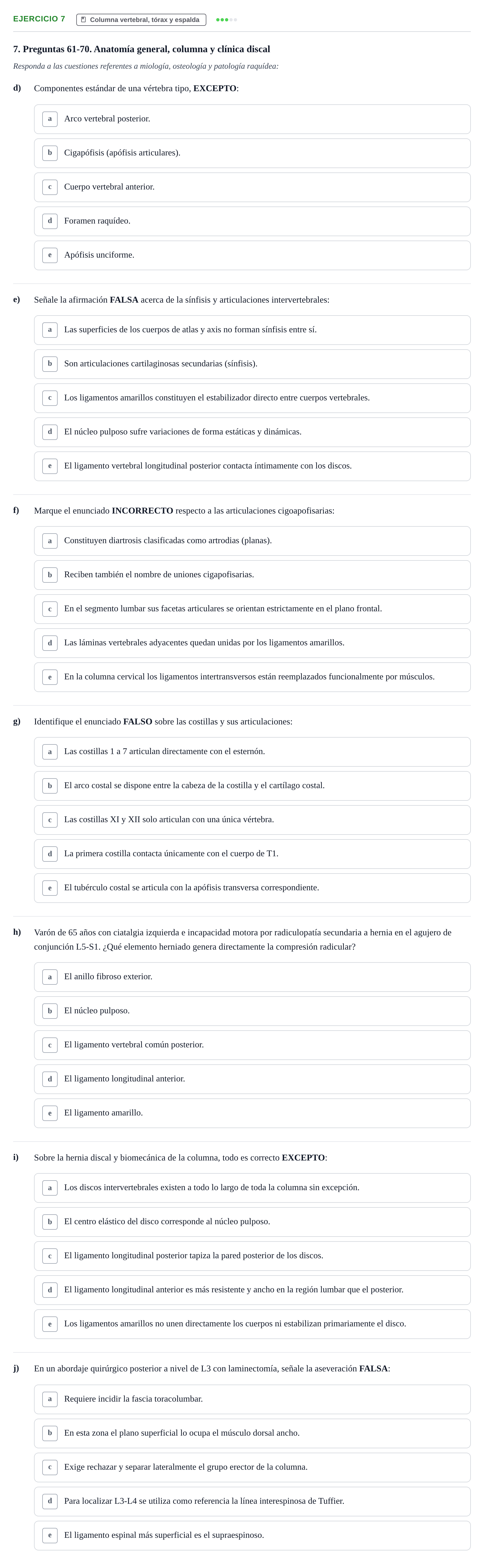 Enunciado: 7 - Columna vertebral