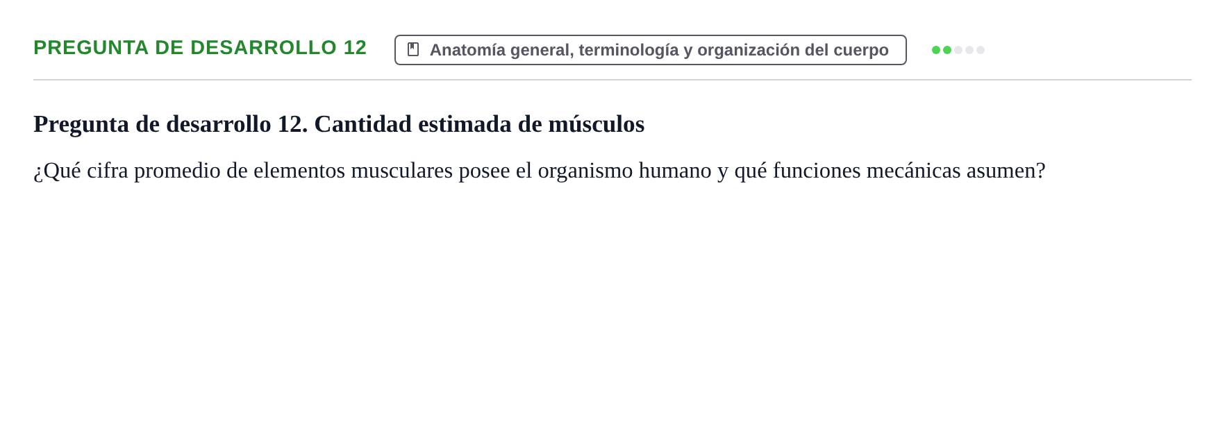 Enunciado: Pregunta de desarrollo 12