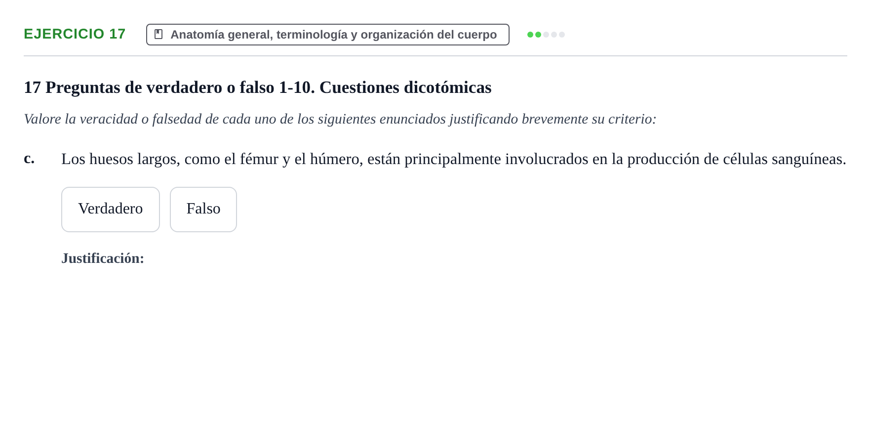Enunciado: 17 - Anatomía general