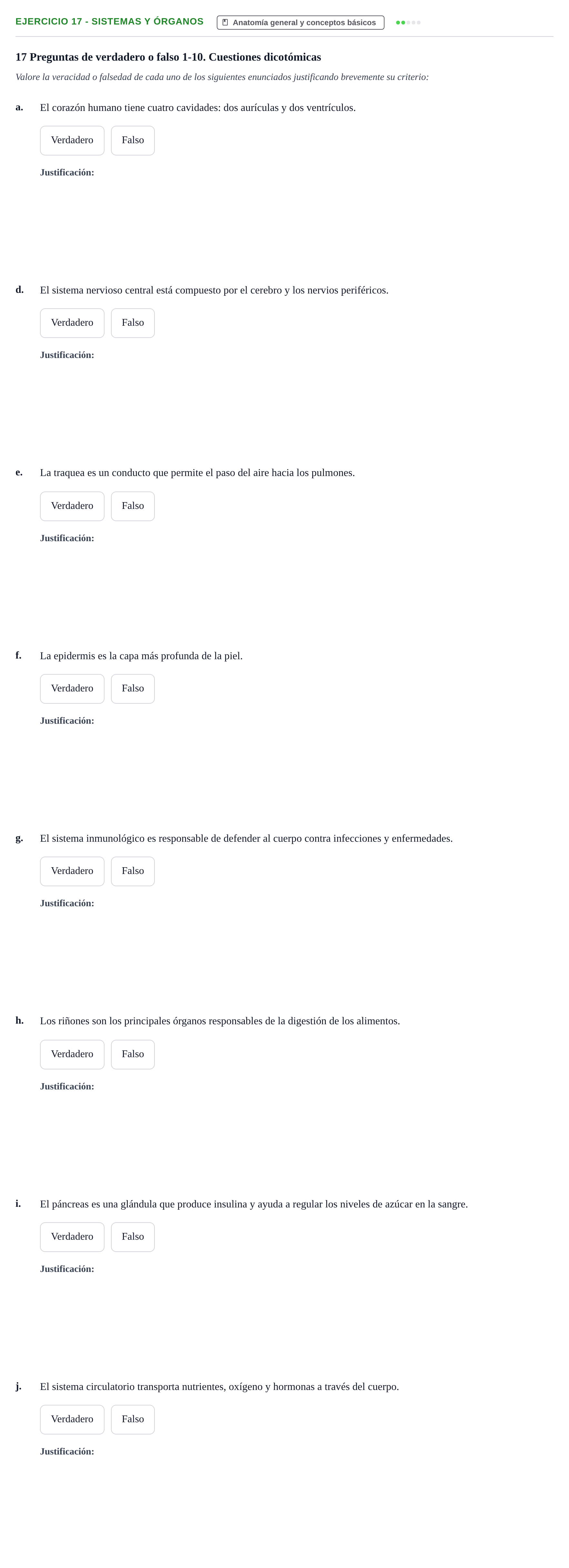 Enunciado: 17 - Sistemas y órganos