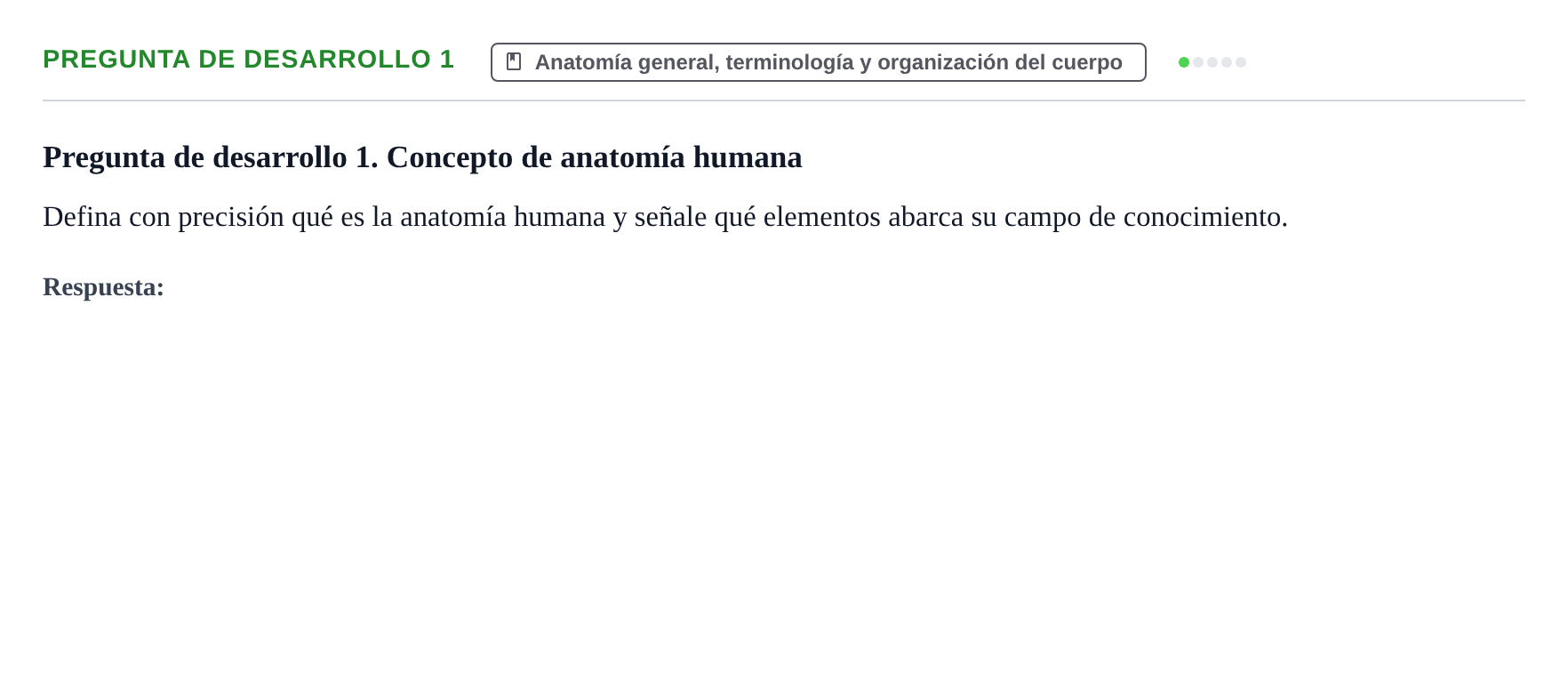 Enunciado: Pregunta de desarrollo 1