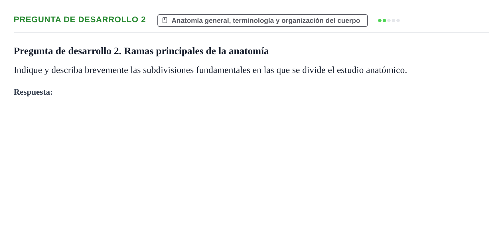 Enunciado: Pregunta de desarrollo 2