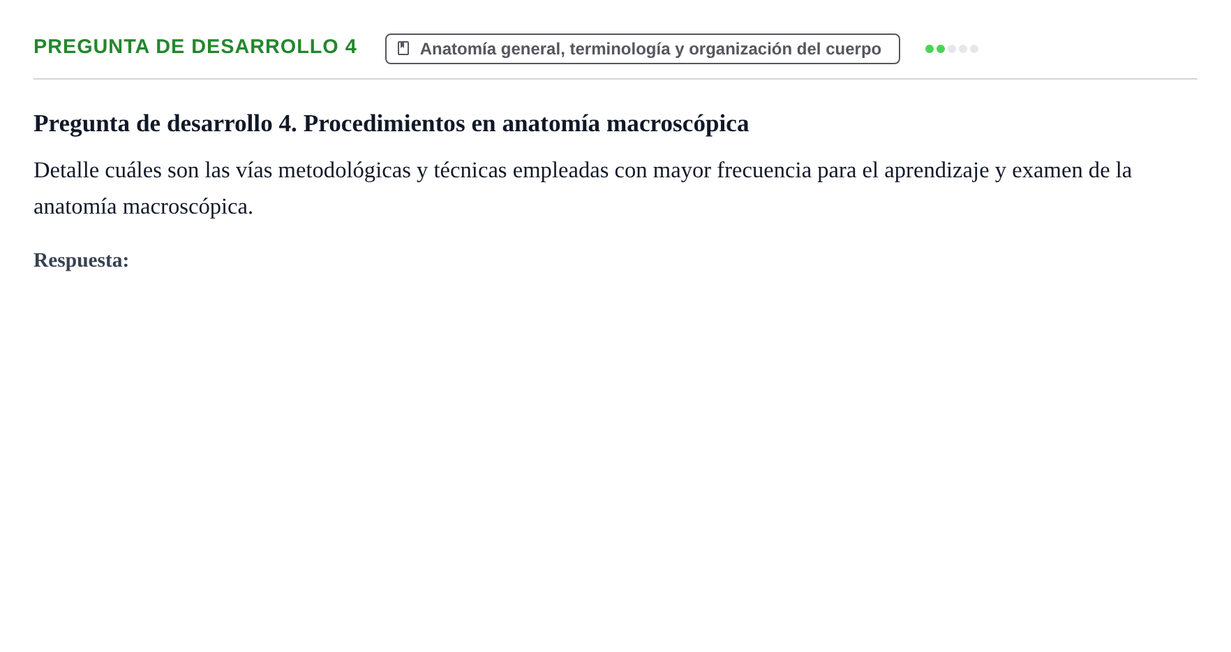 Enunciado: Pregunta de desarrollo 4