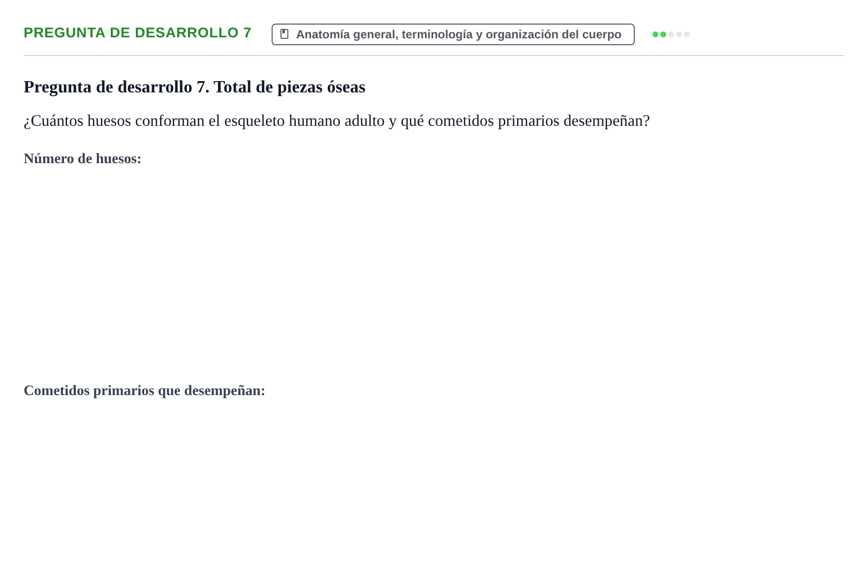Enunciado: Pregunta de desarrollo 7