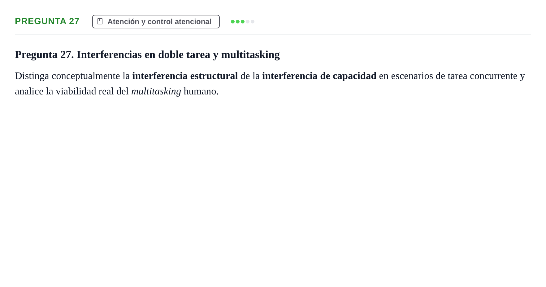 Enunciado: Pregunta 27