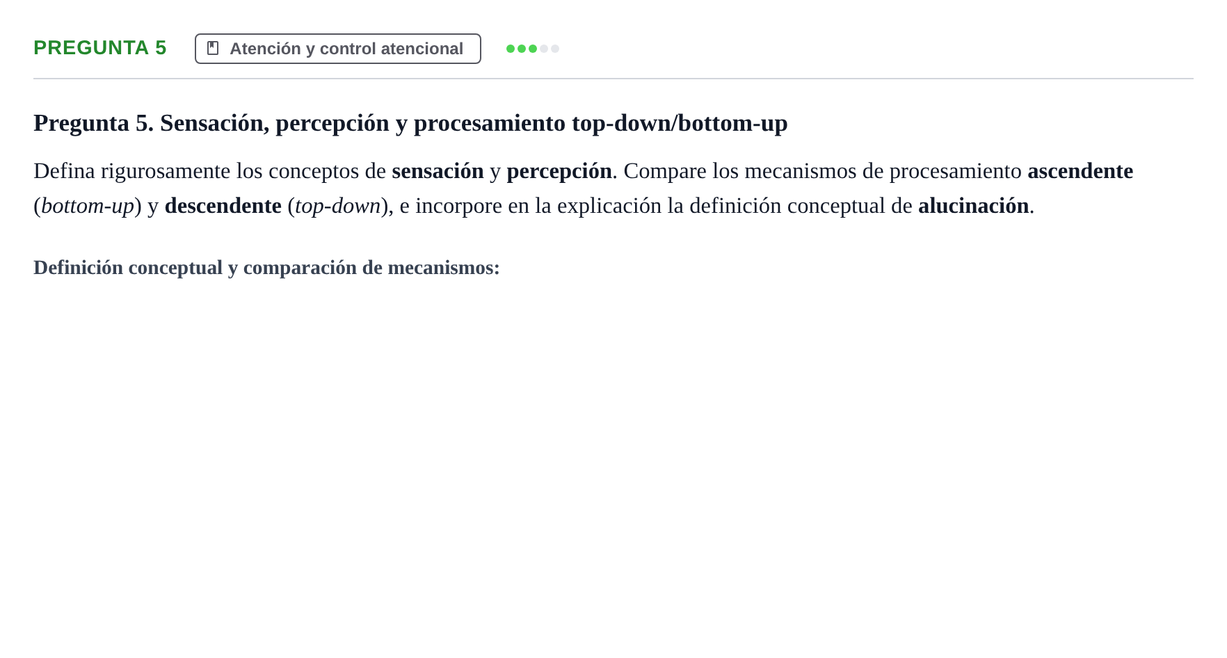 Enunciado: Pregunta 5