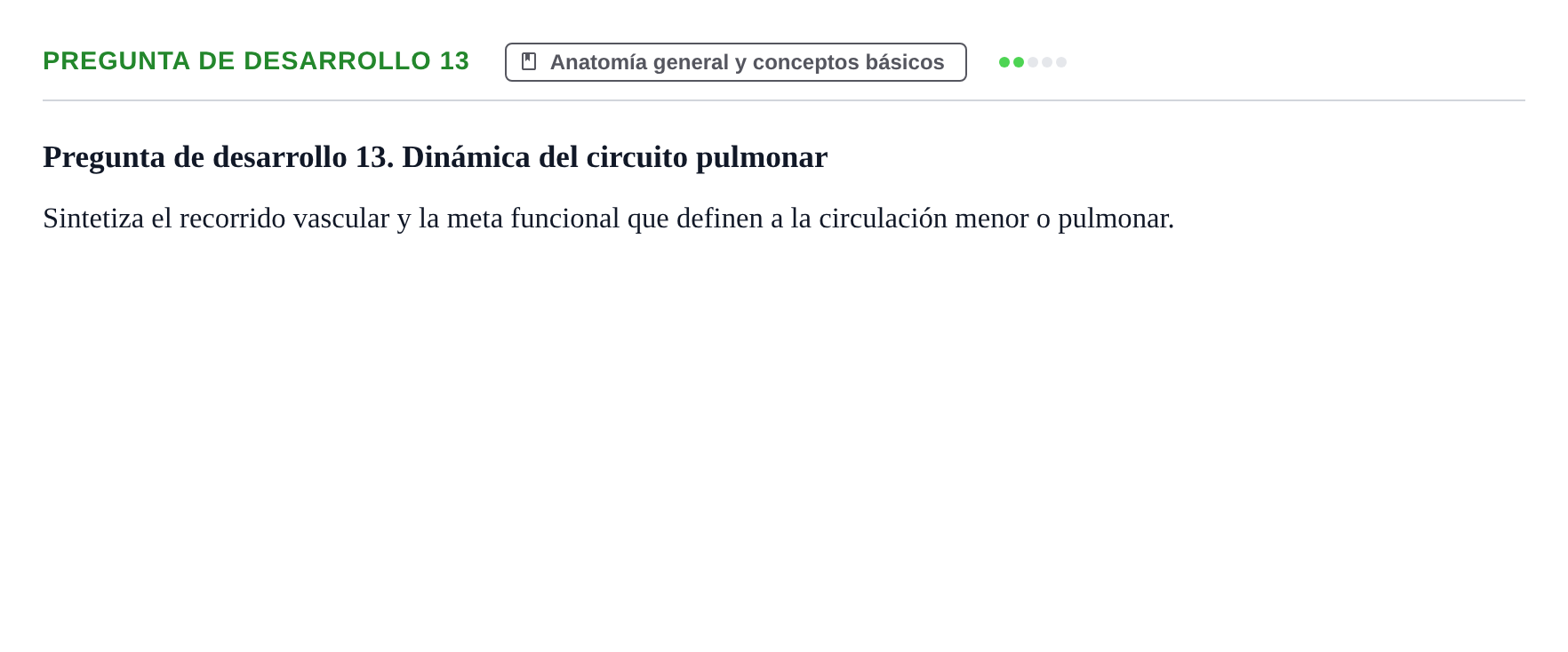 Enunciado: Pregunta de desarrollo 13