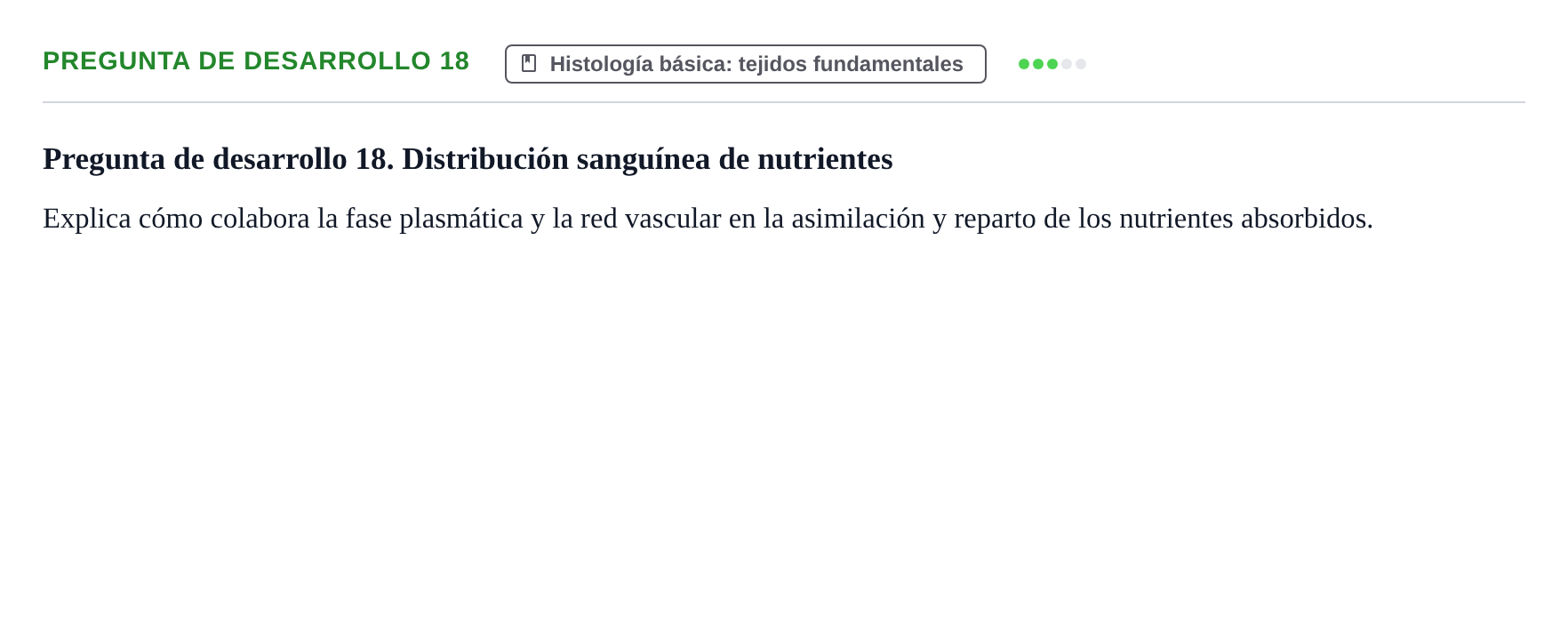 Enunciado: Pregunta de desarrollo 18