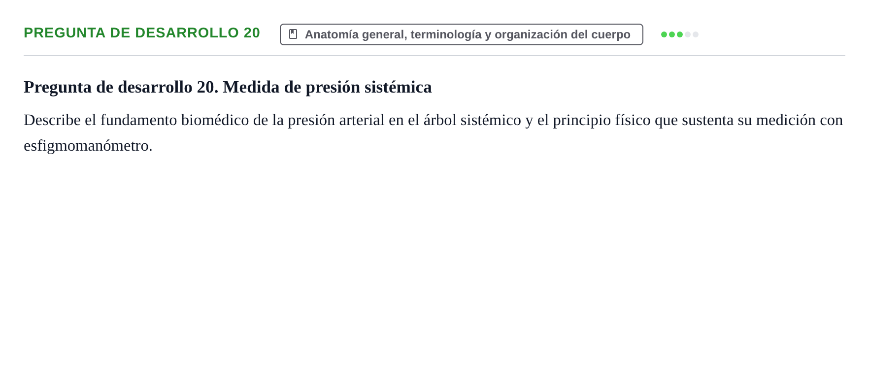 Enunciado: Pregunta de desarrollo 20