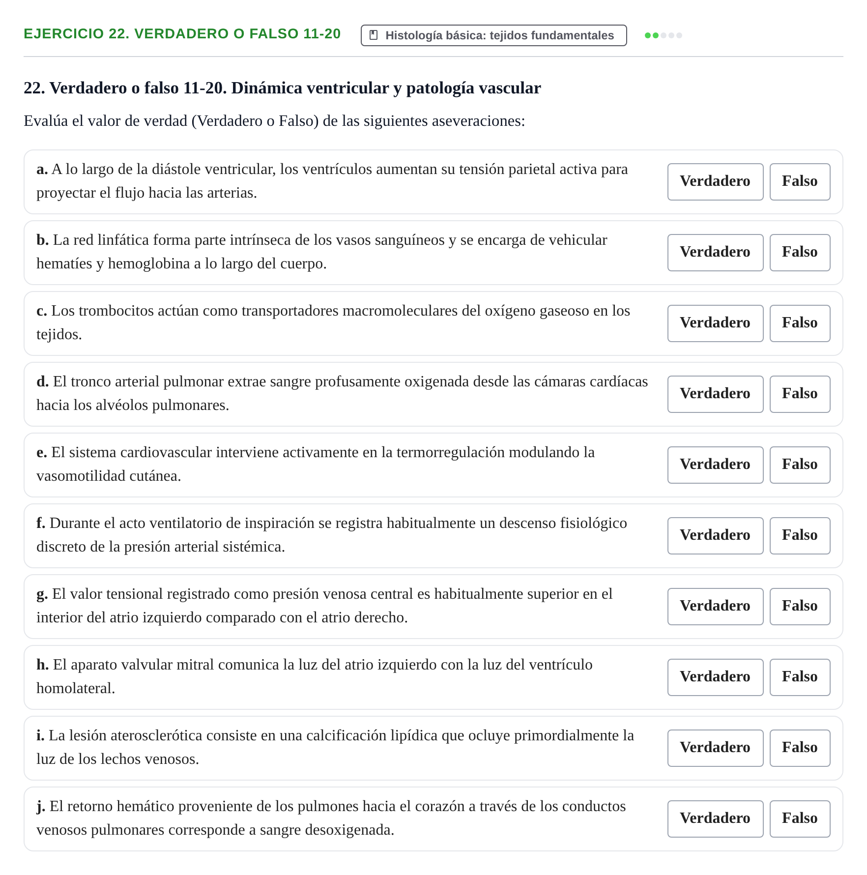 Enunciado: 22. Verdadero o falso 11-20