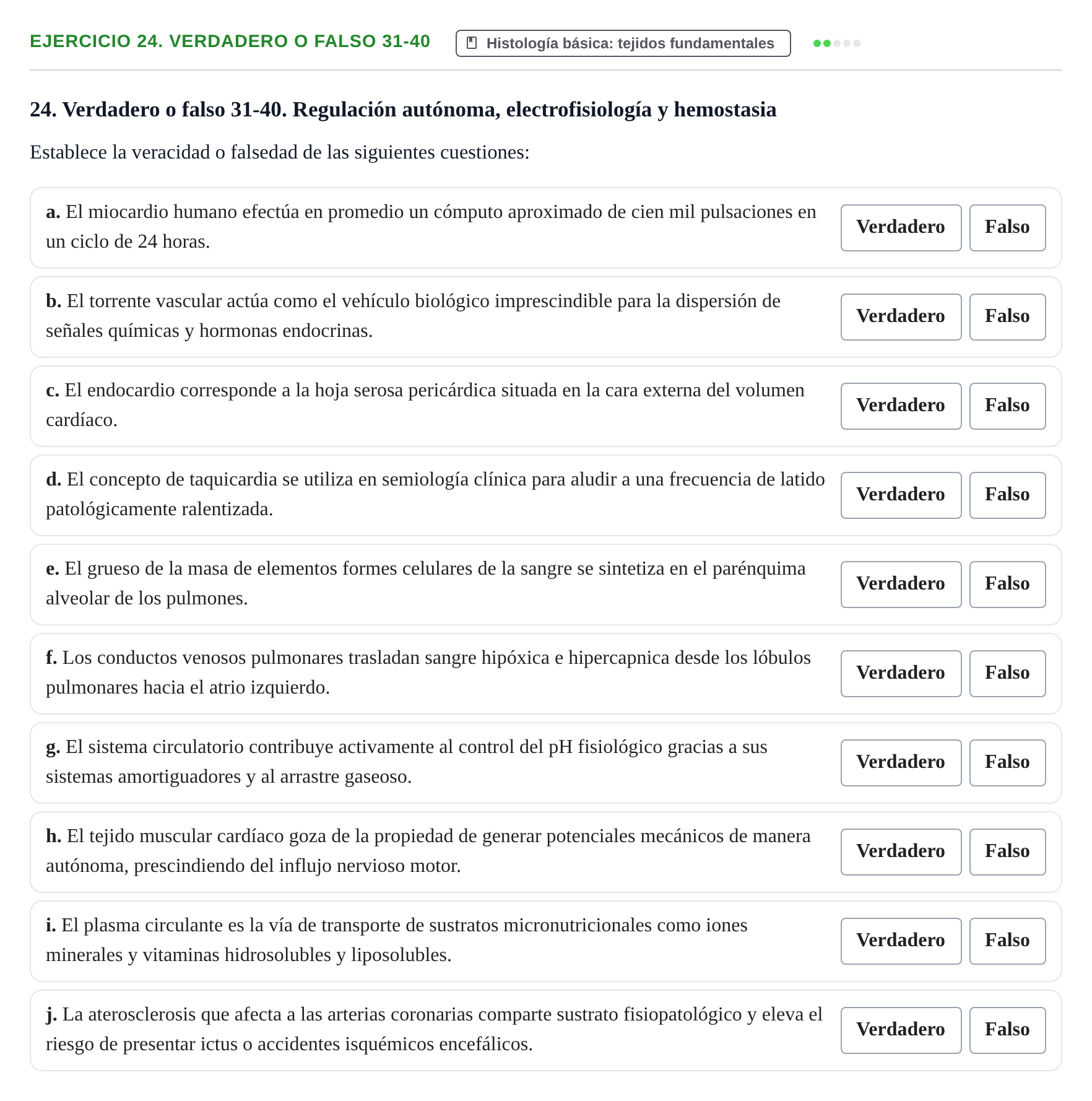 Enunciado: 24. Verdadero o falso 31-40