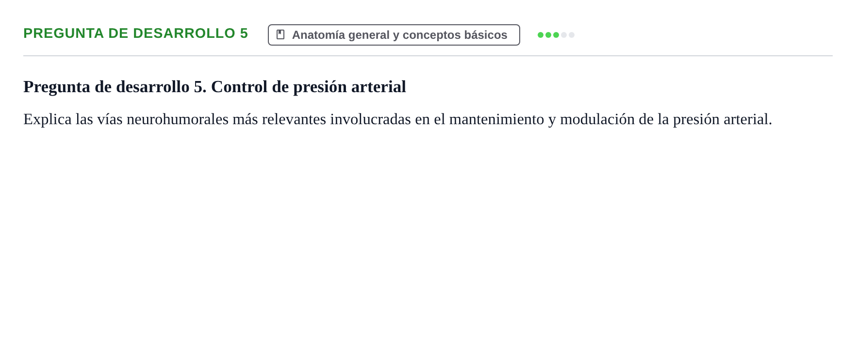 Enunciado: Pregunta de desarrollo 5