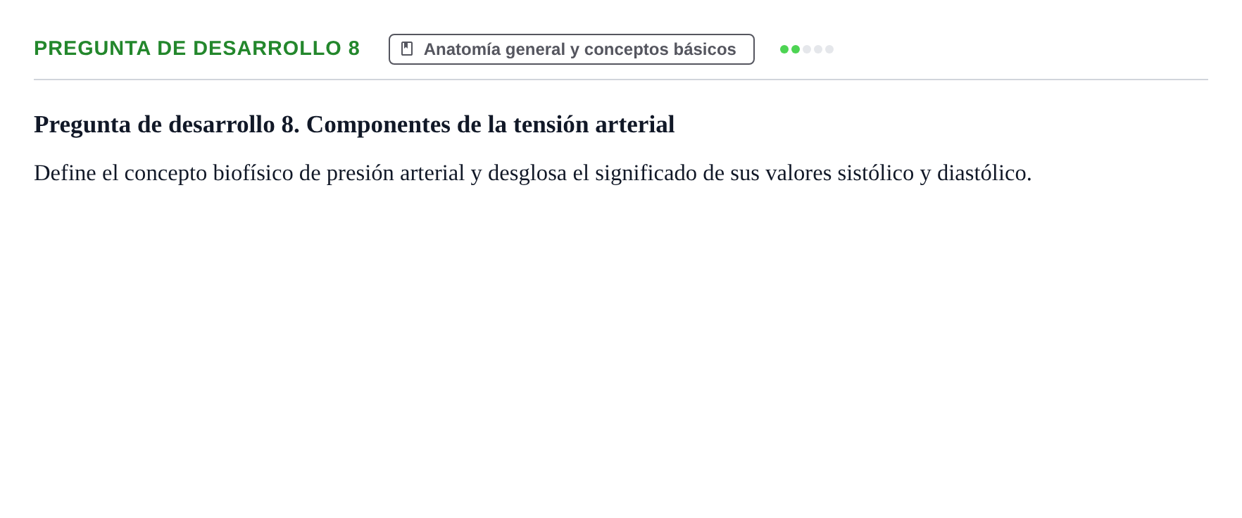 Enunciado: Pregunta de desarrollo 8