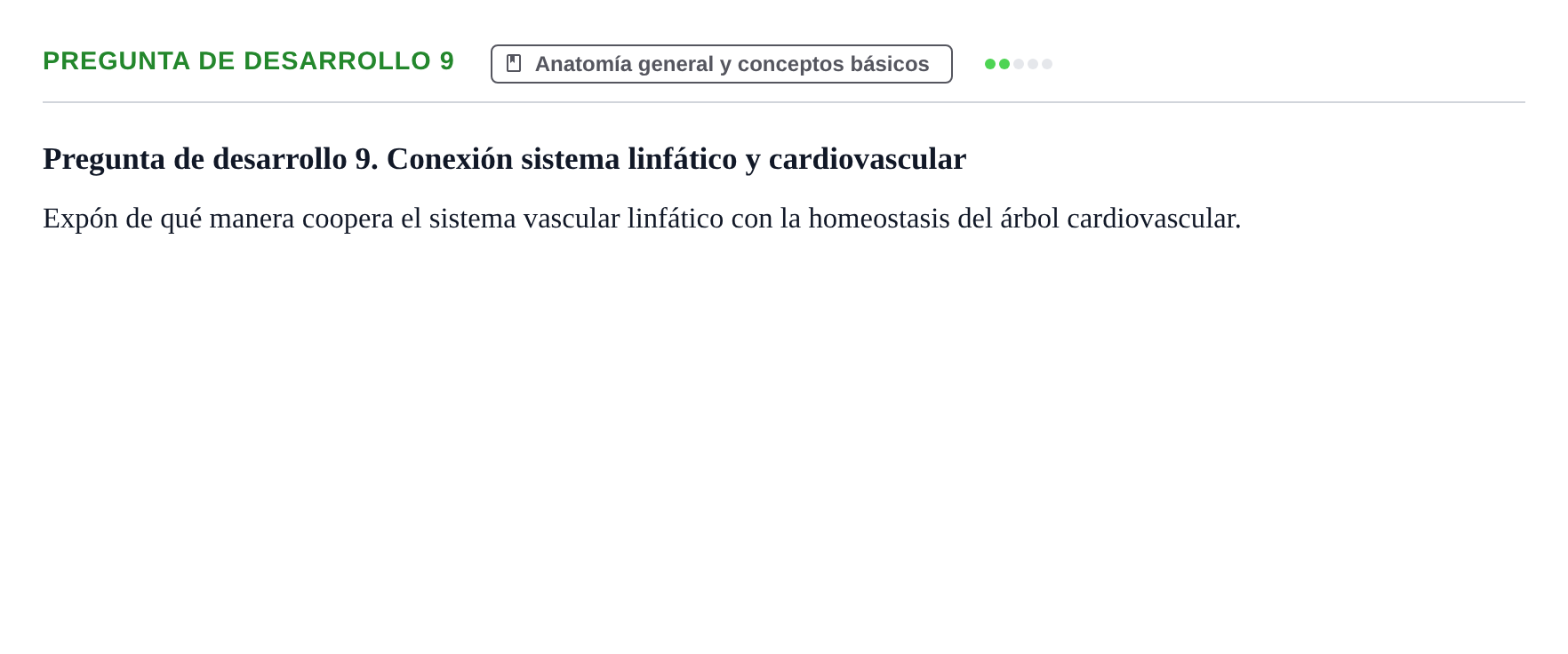 Enunciado: Pregunta de desarrollo 9