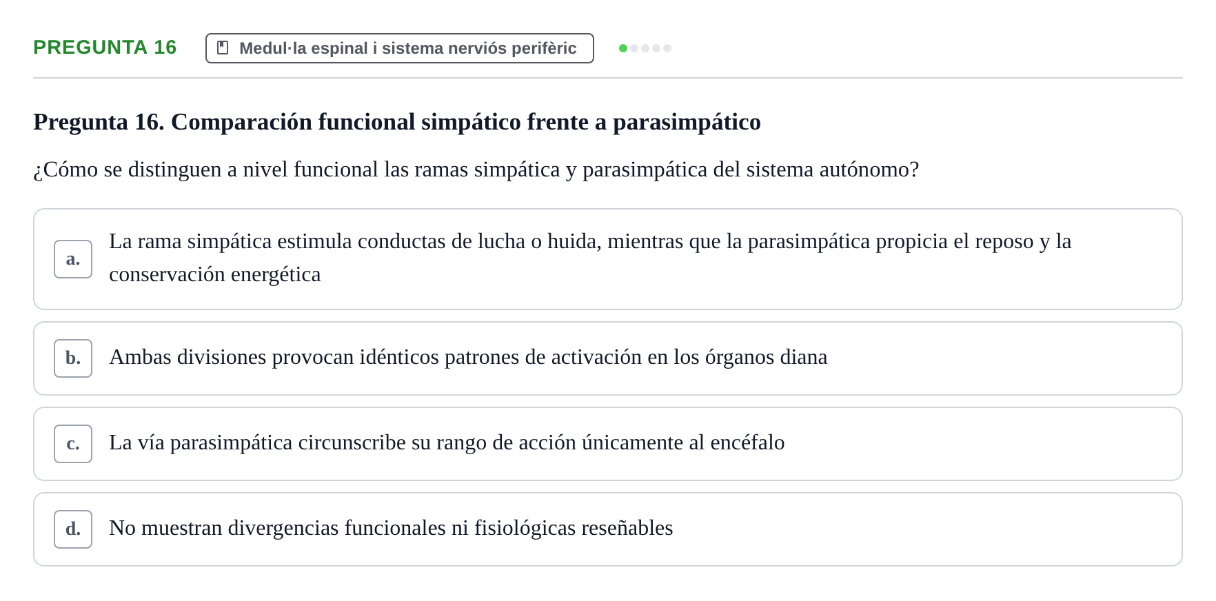 Enunciado: Pregunta 16