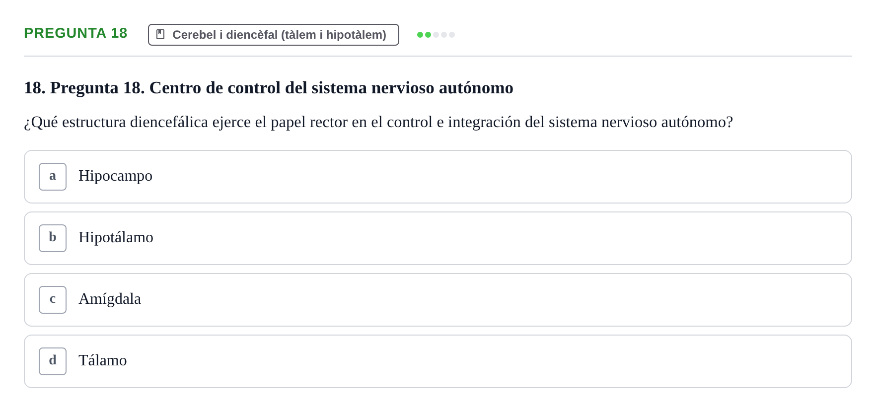 Enunciado: Pregunta 18
