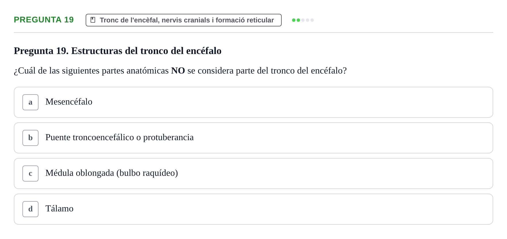 Enunciado: Pregunta 19