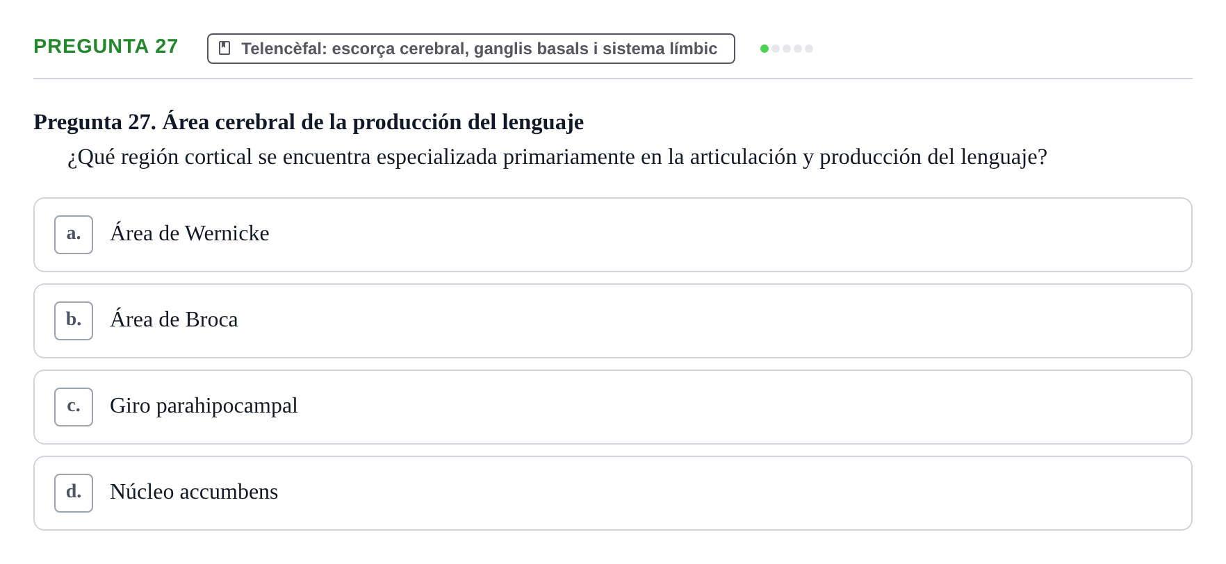 Enunciado: Pregunta 27