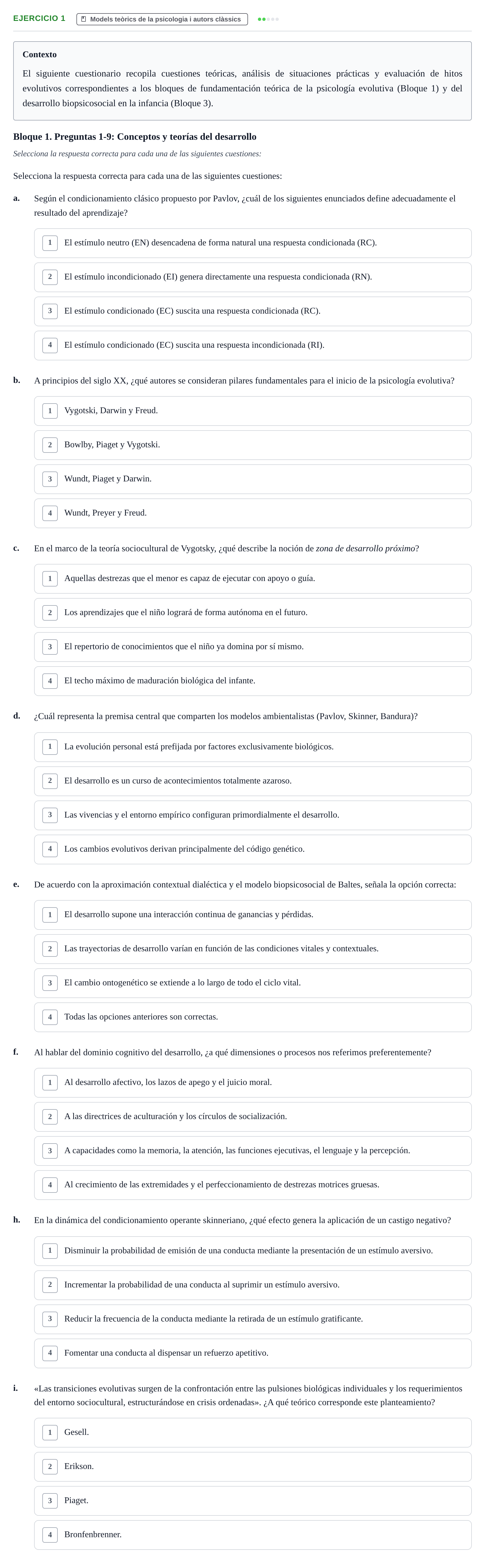 Enunciado: 1 - Models teòrics de la psicologia i autors clàs…
