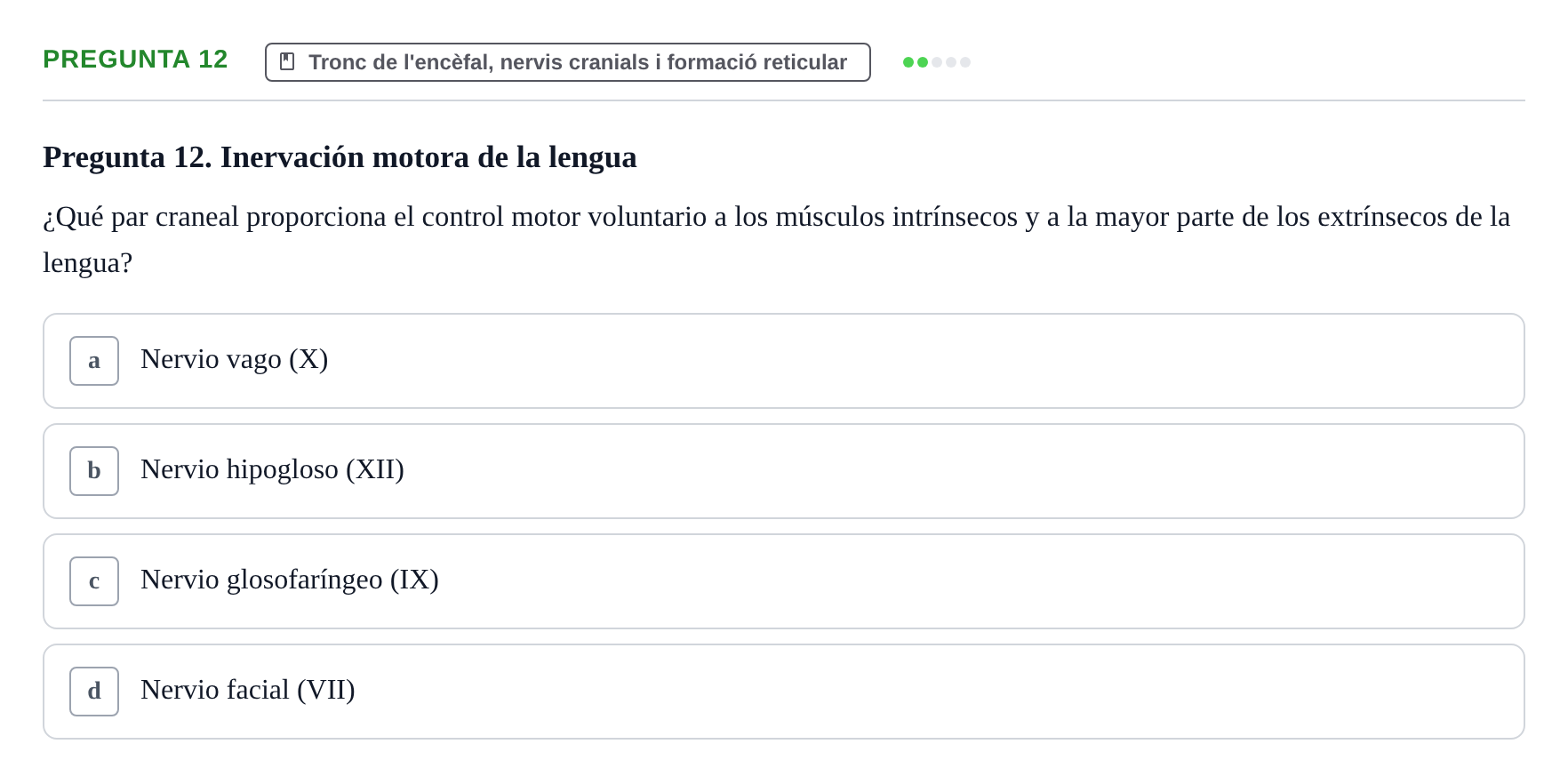Enunciado: Pregunta 12