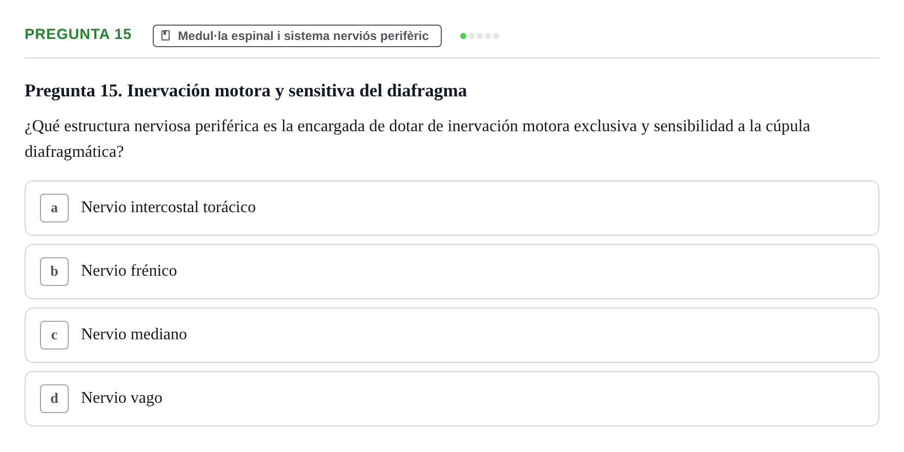 Enunciado: Pregunta 15