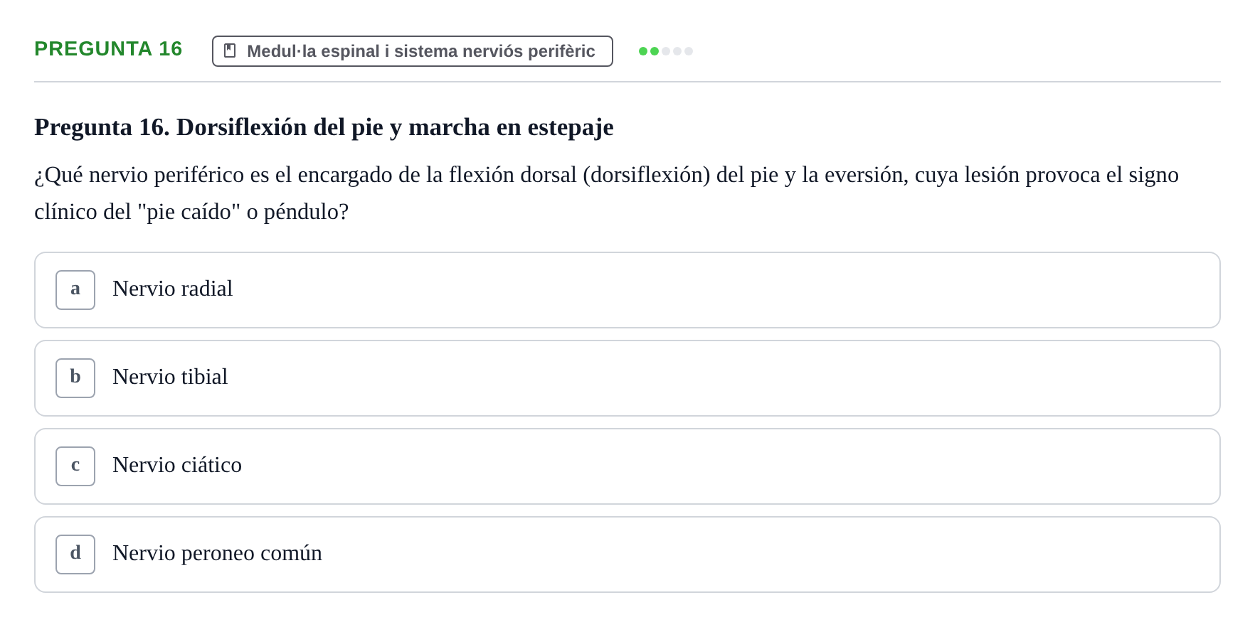 Enunciado: Pregunta 16