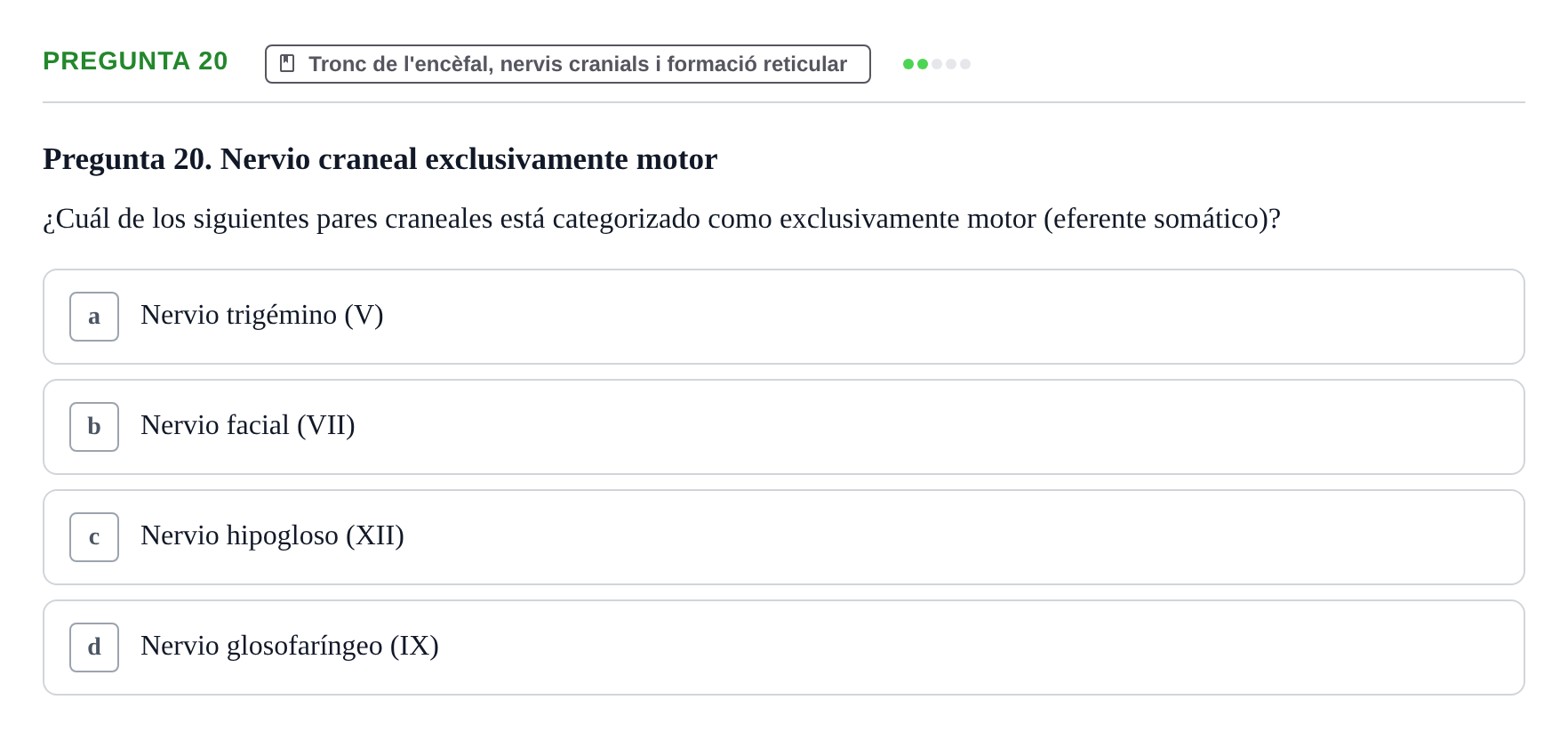 Enunciado: Pregunta 20