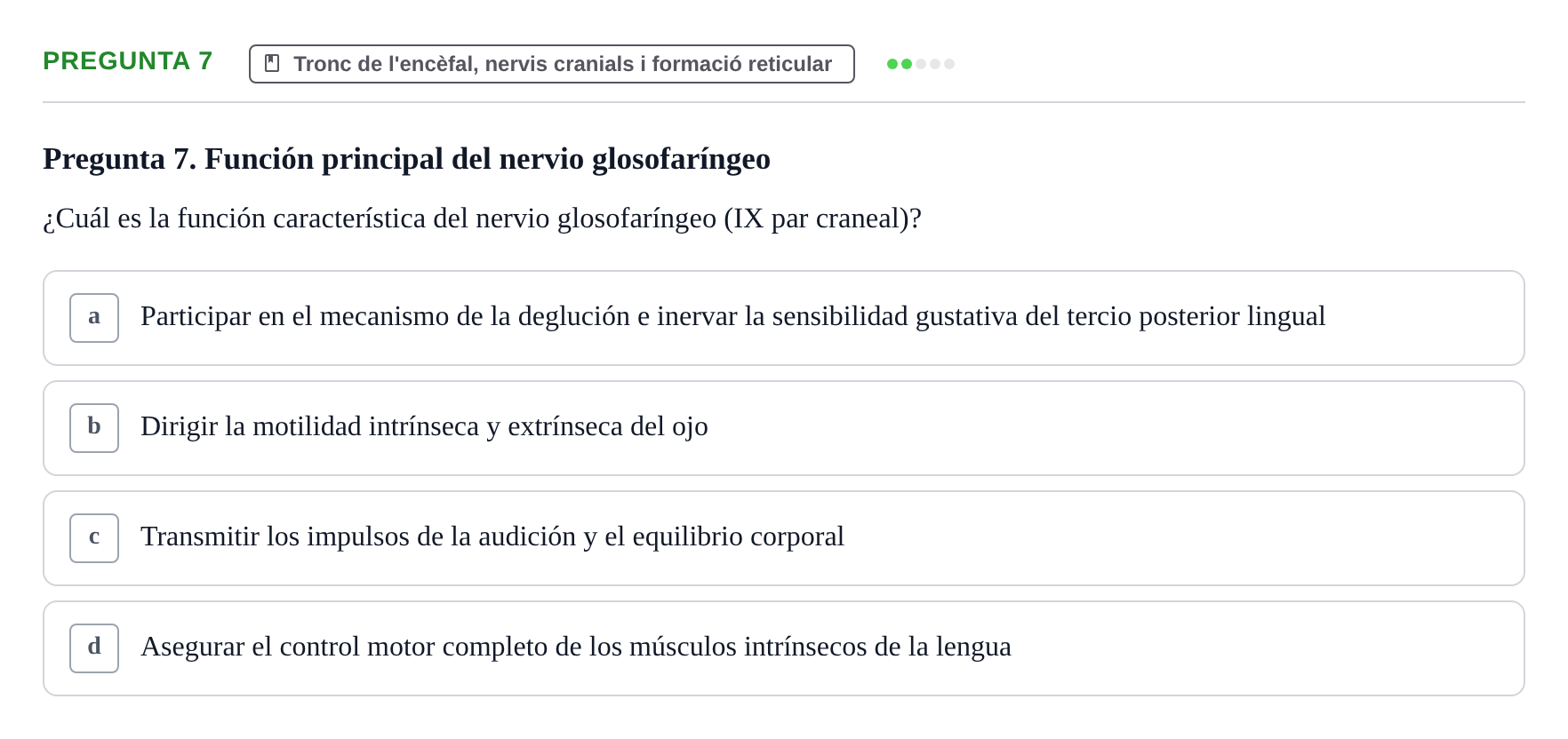 Enunciado: Pregunta 7
