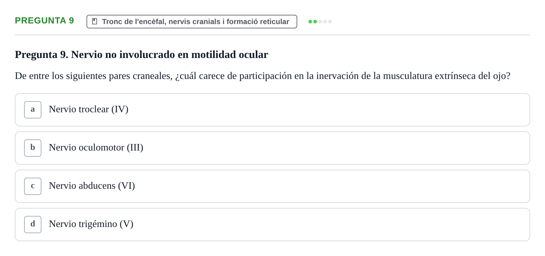 Enunciado: Pregunta 9