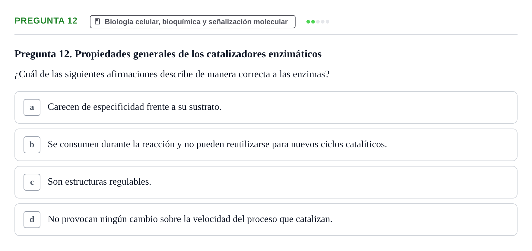Enunciado: Pregunta 12