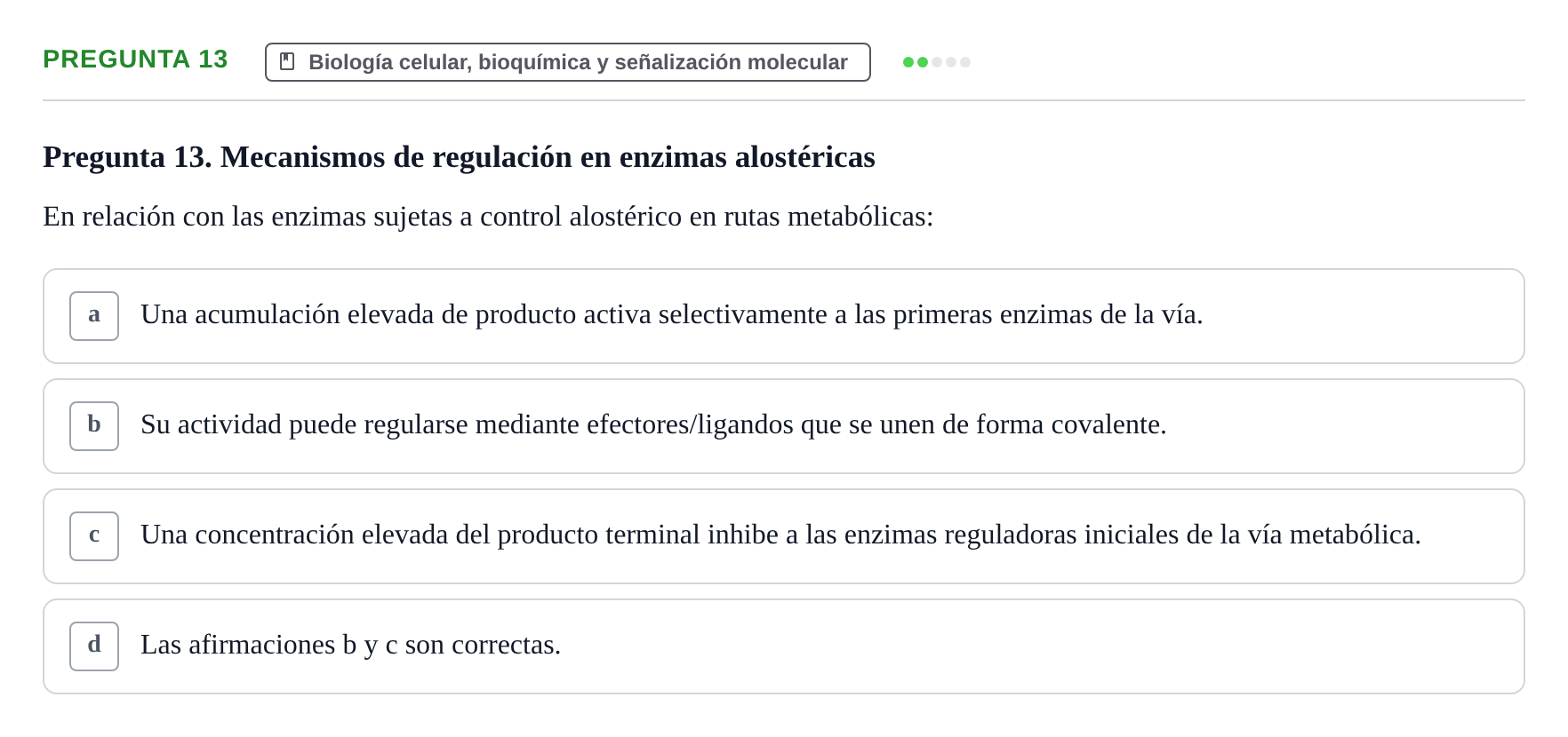 Enunciado: Pregunta 13