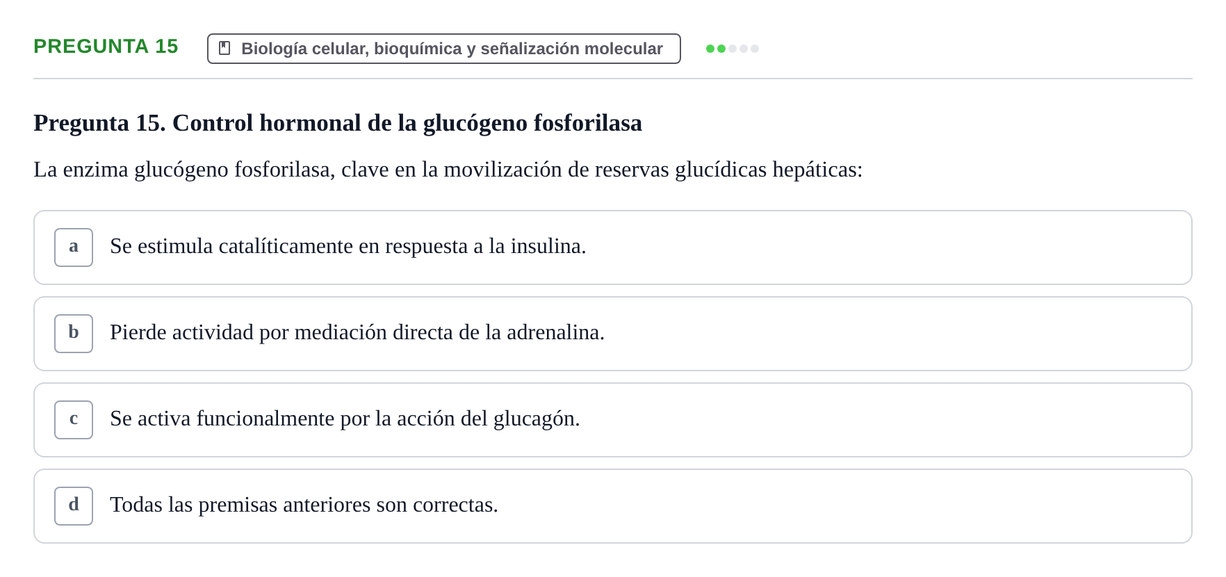 Enunciado: Pregunta 15