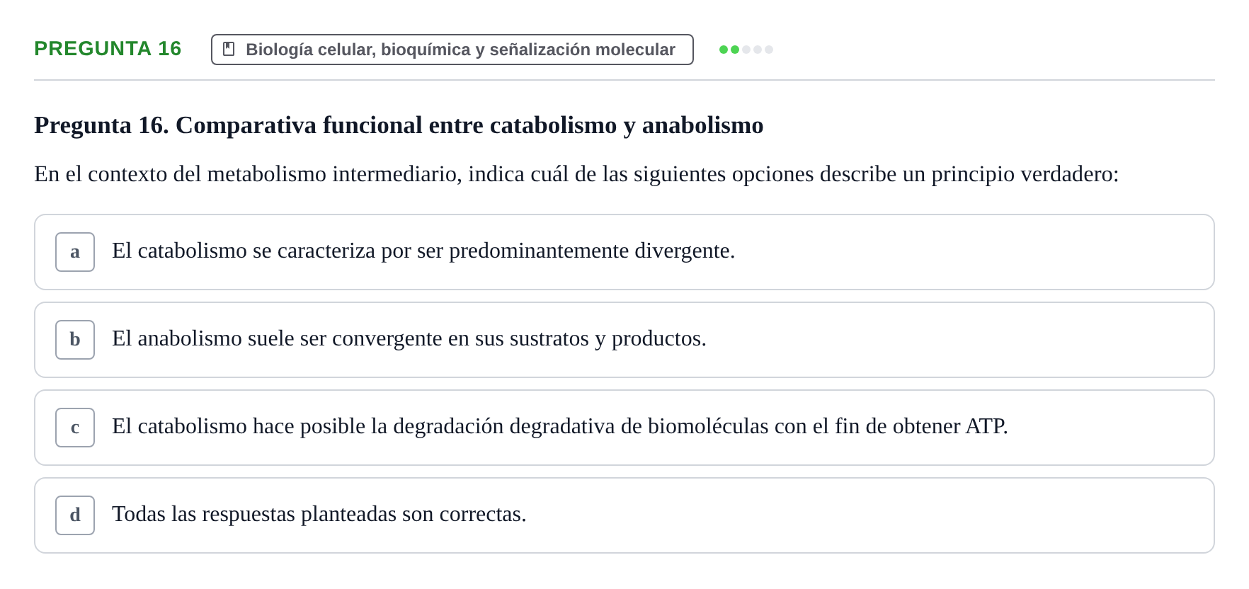 Enunciado: Pregunta 16