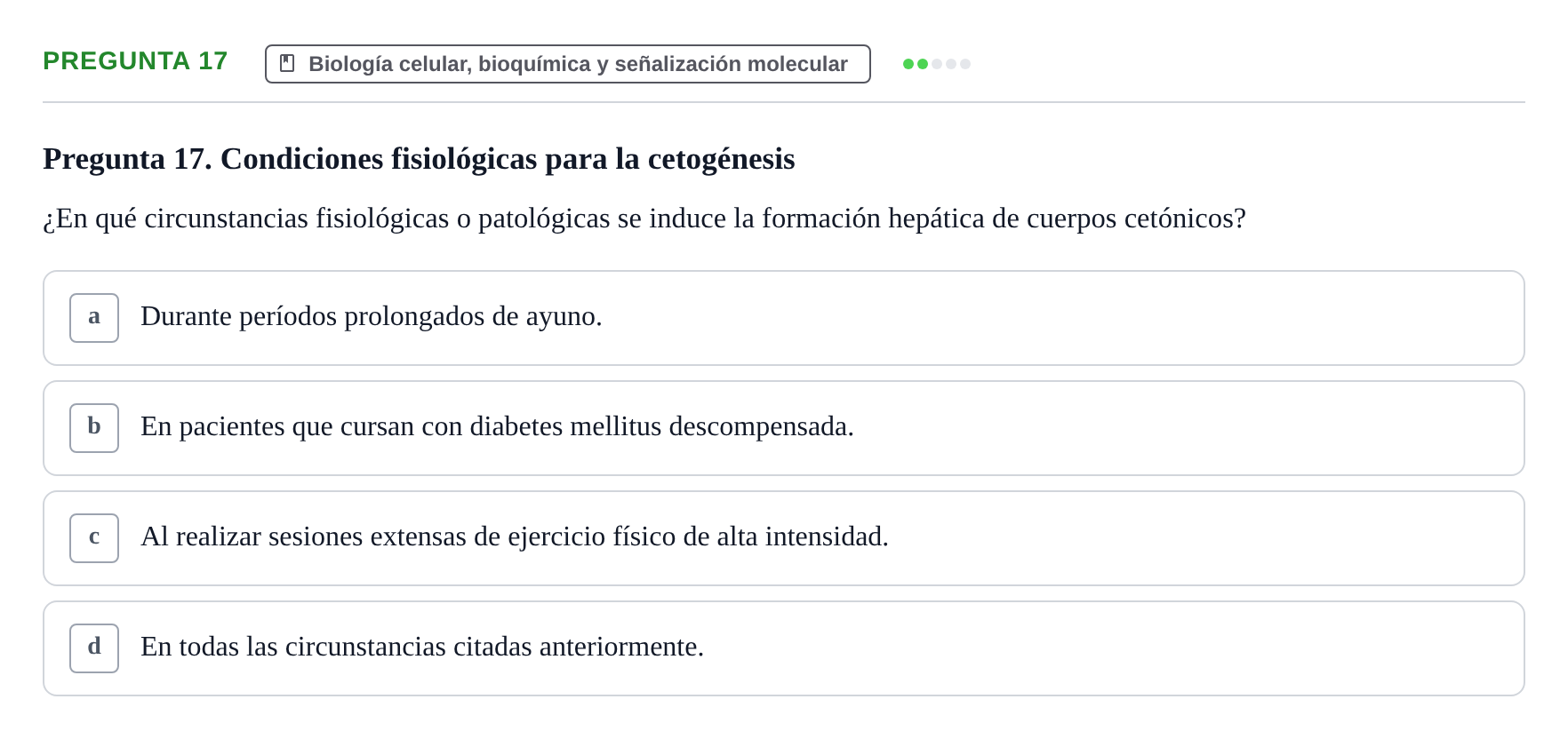 Enunciado: Pregunta 17