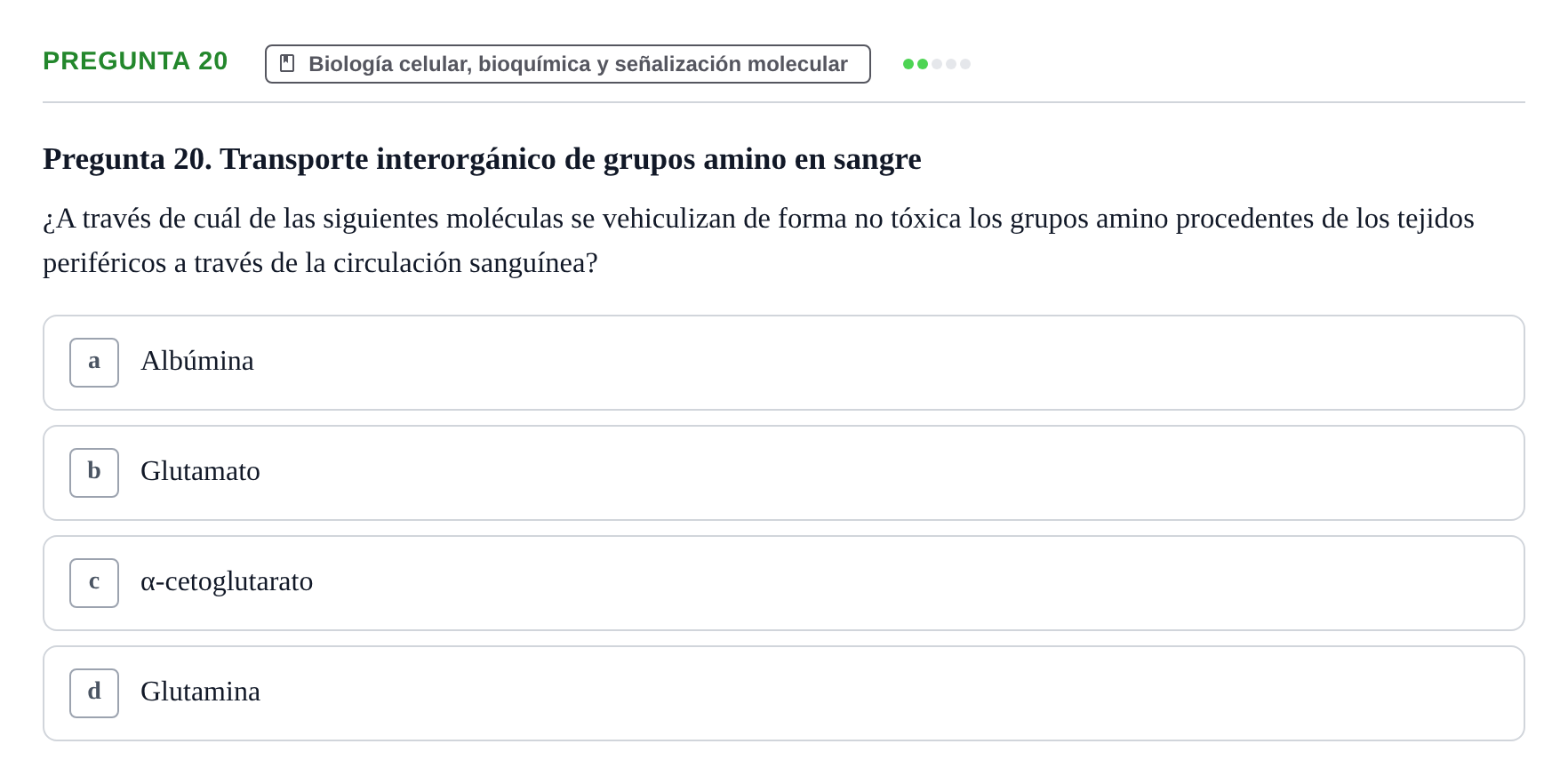 Enunciado: Pregunta 20