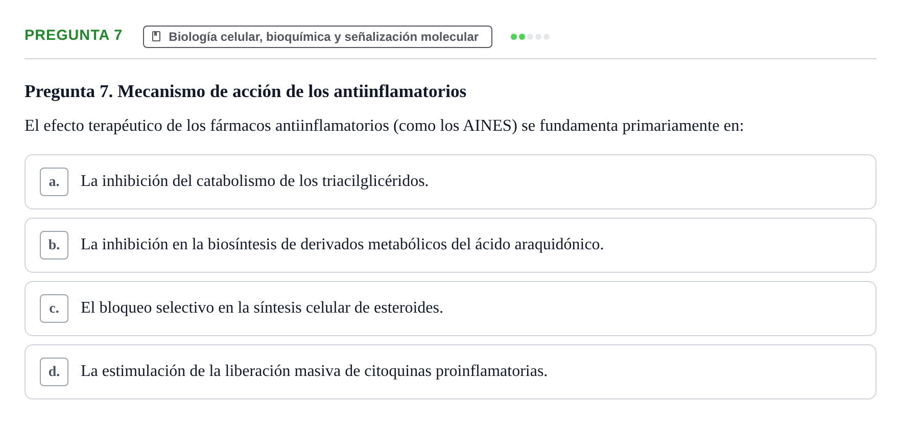 Enunciado: Pregunta 7