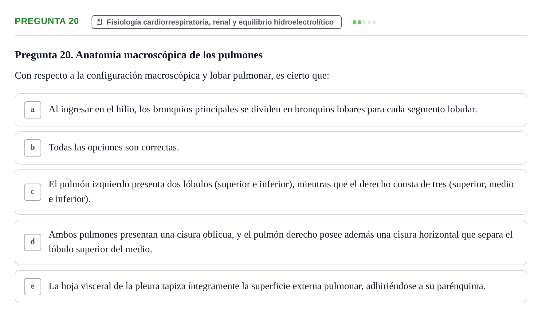 Enunciado: Pregunta 20