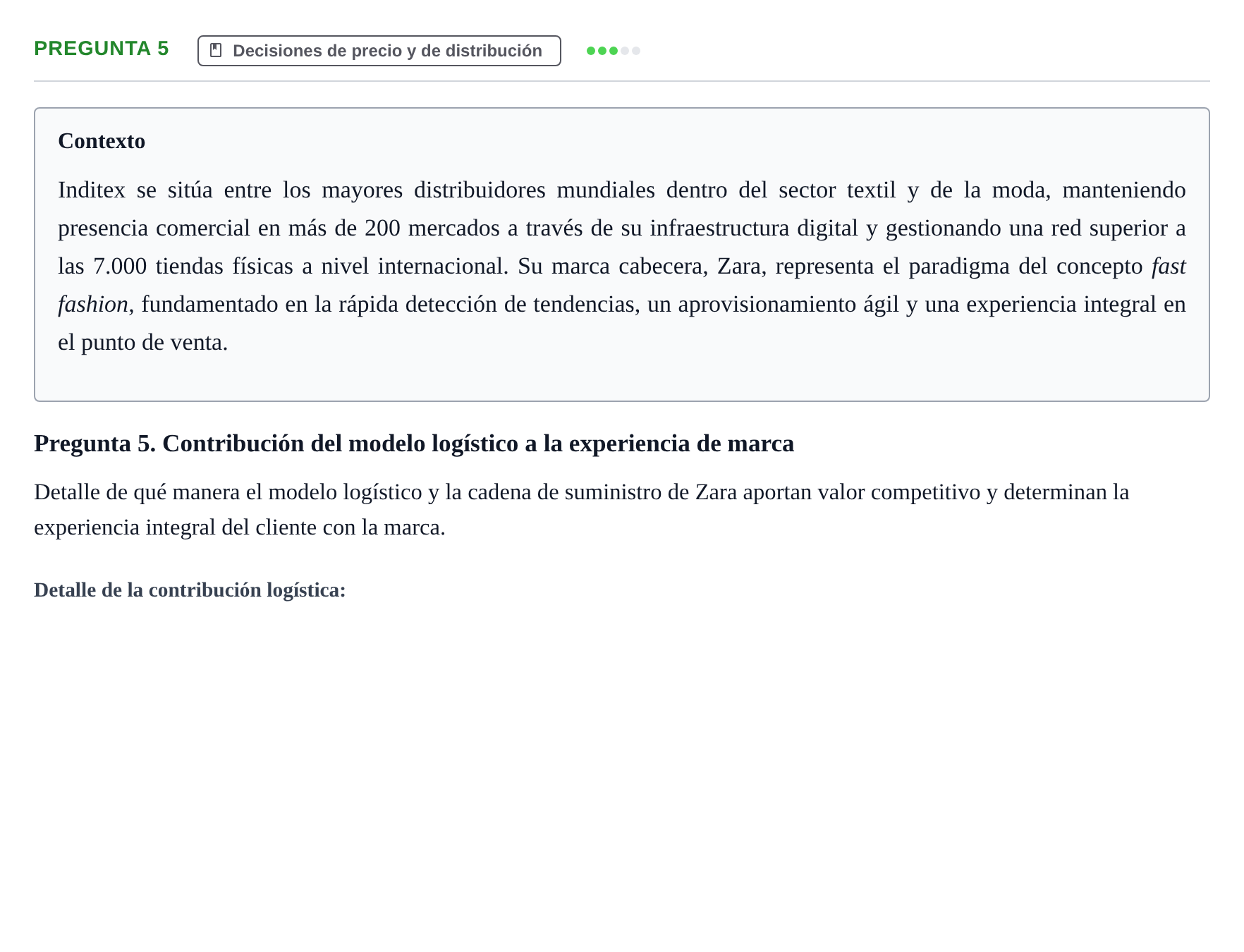 Enunciado: Pregunta 5