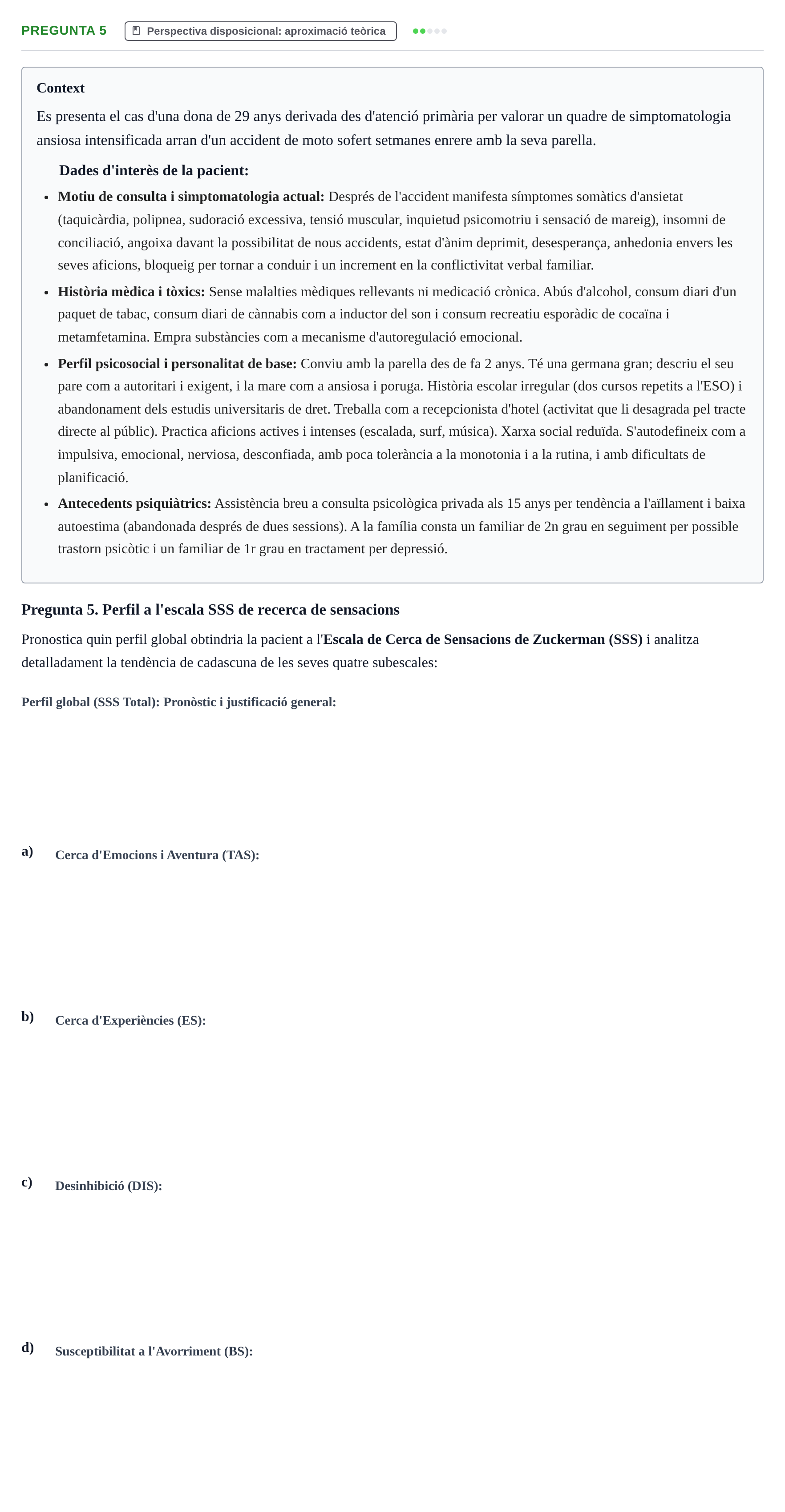 Enunciado: Pregunta 5