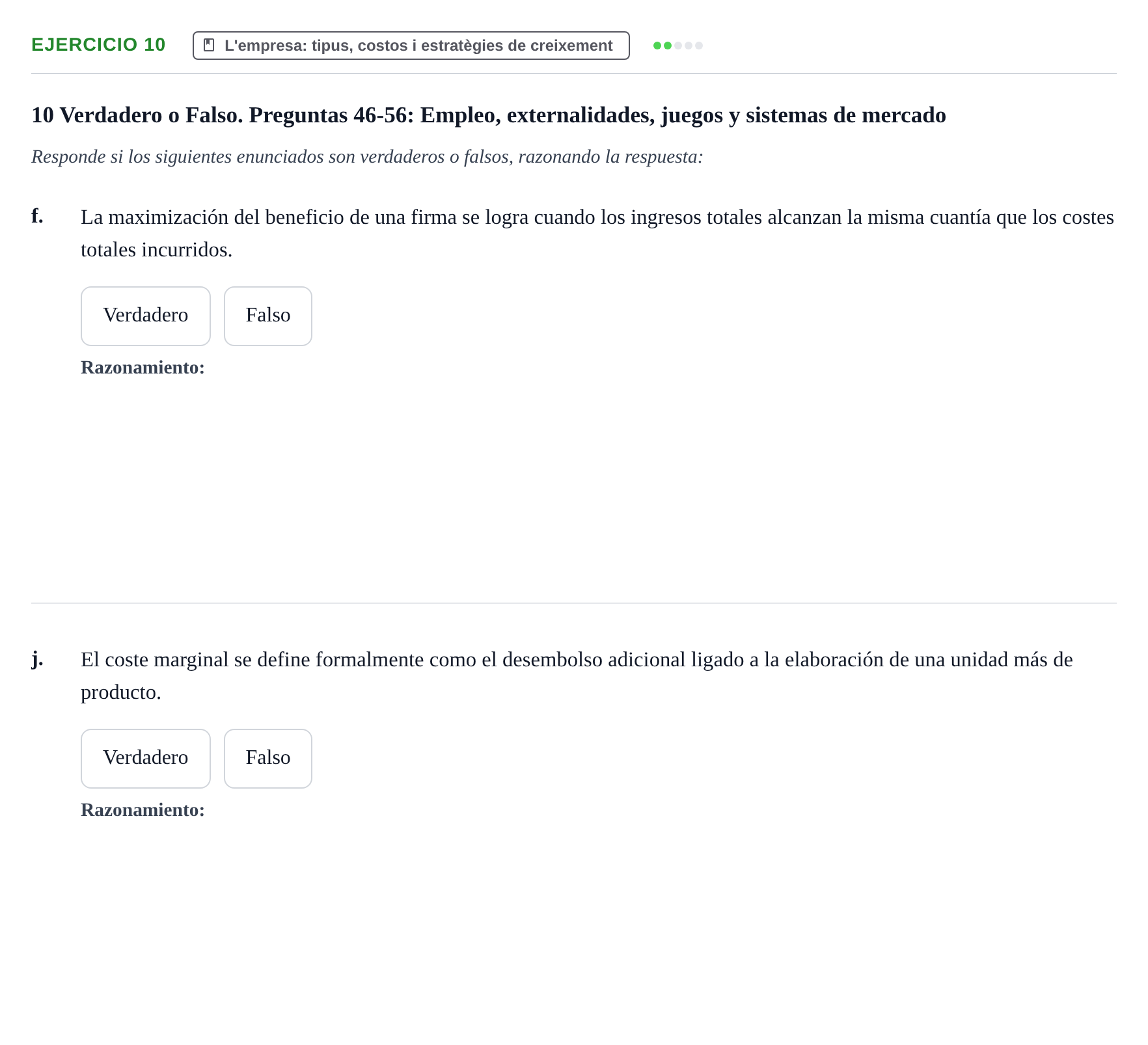Enunciado: 10 - L'empresa: tipus, costos i estratègies de cr…