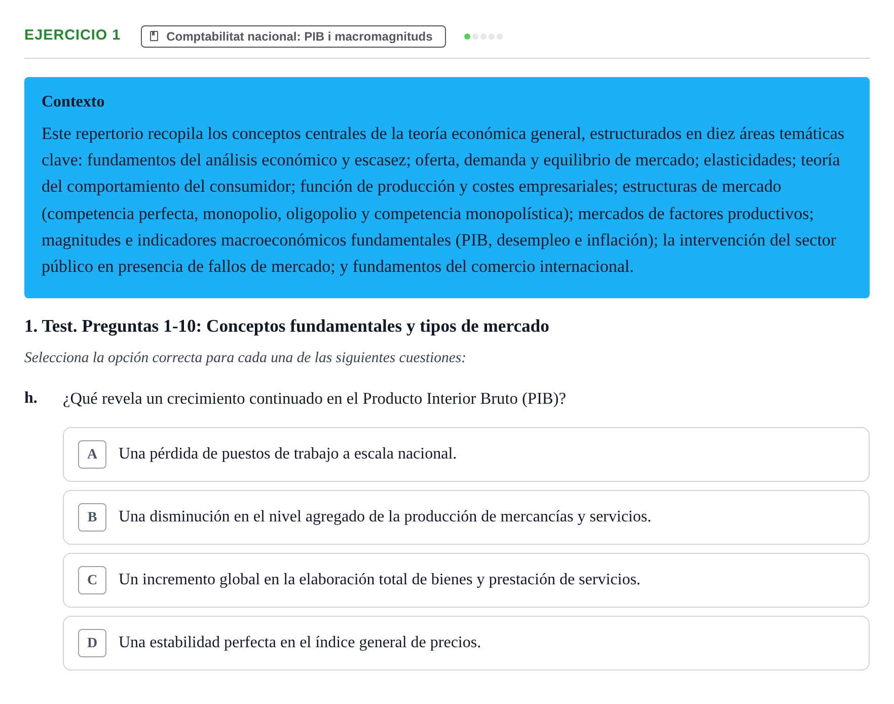 Enunciado: 1 - Comptabilitat nacional: PIB i macromagnituds