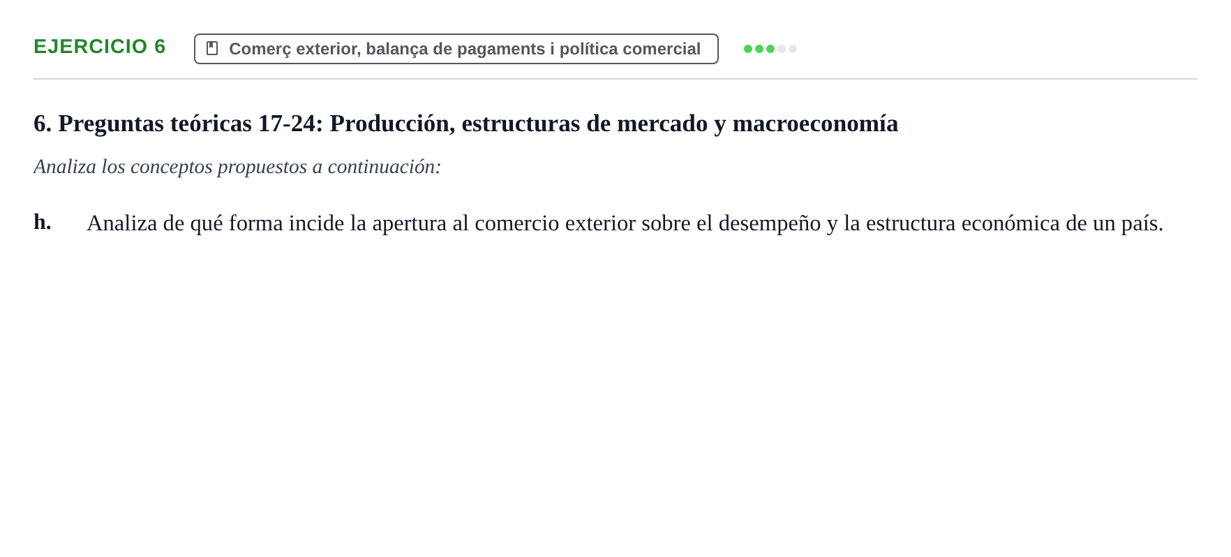Enunciado: 6 - Comerç exterior, balança de pagaments i polít…
