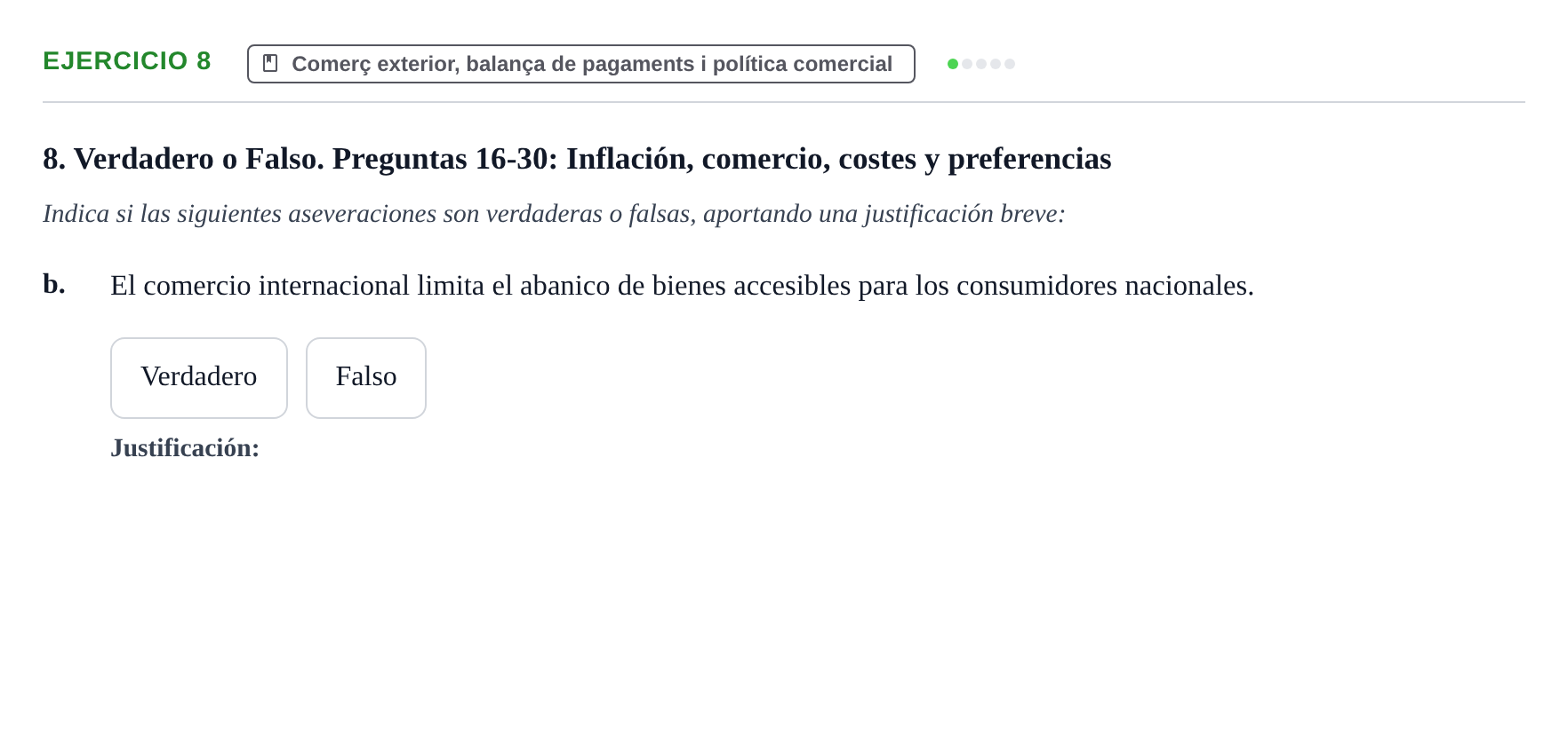 Enunciado: 8 - Comerç exterior, balança de pagaments i polít…