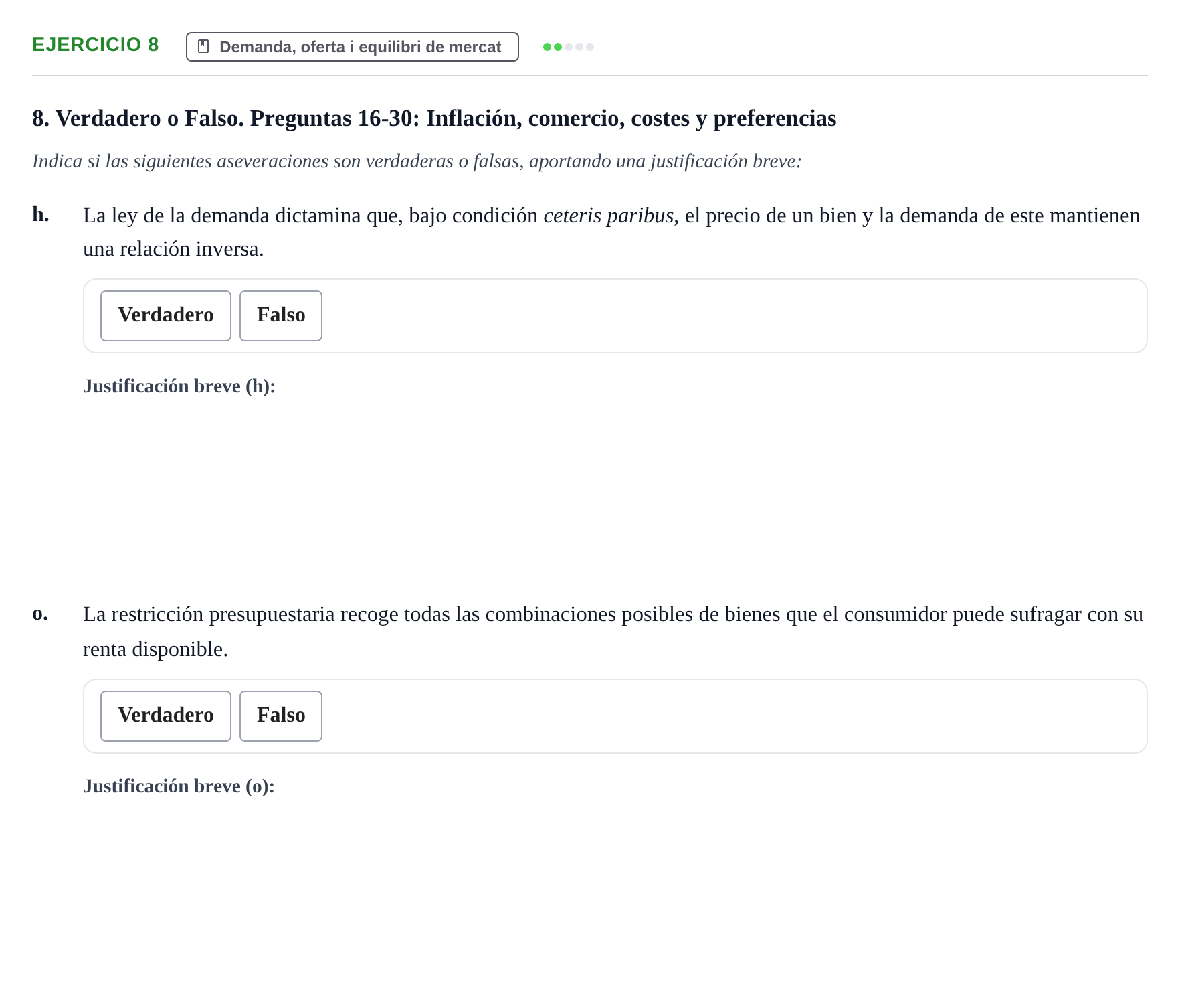 Enunciado: 8 - Demanda, oferta i equilibri de mercat